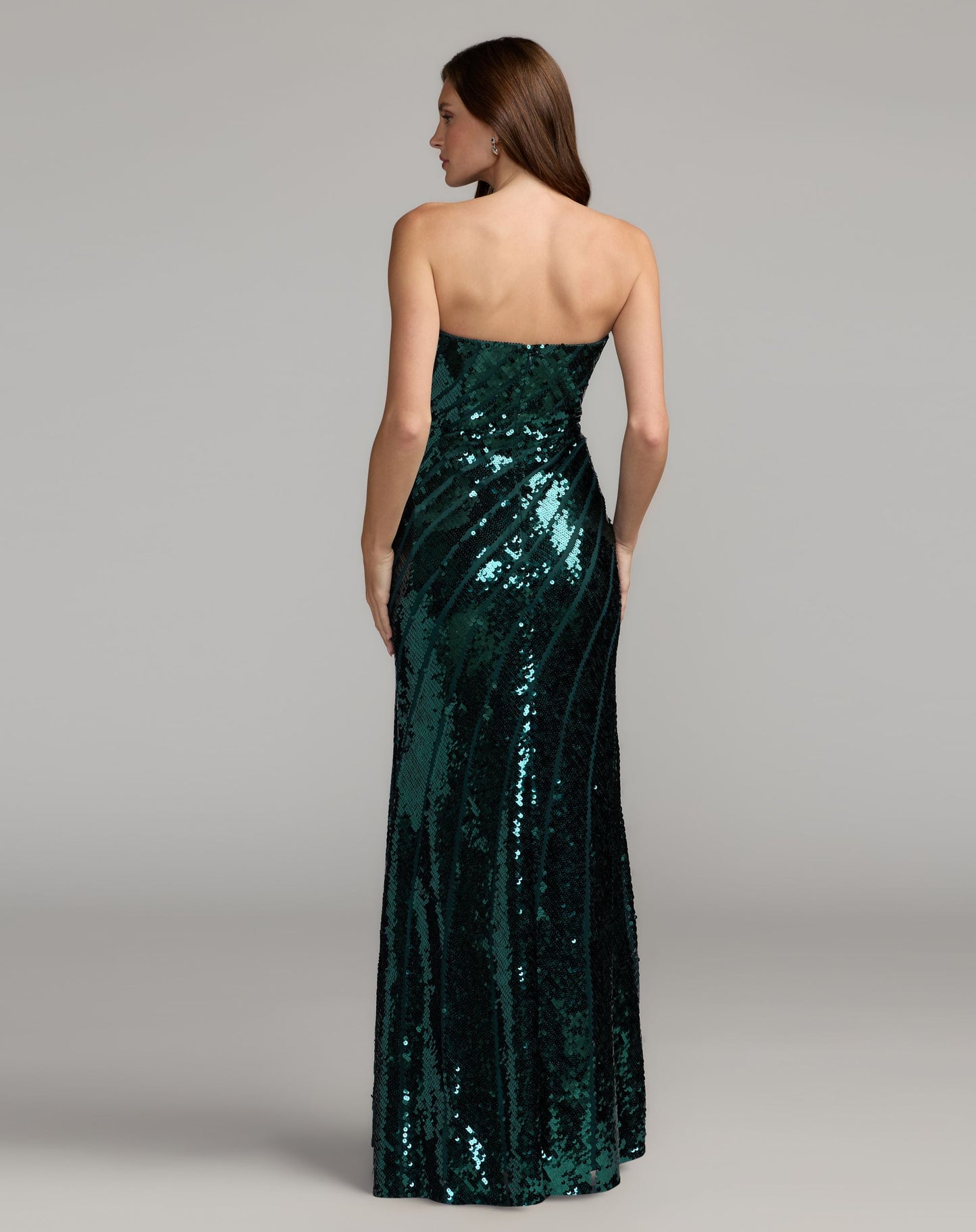 Green Strapless Sequin Trumpet Gown - Mac Duggal