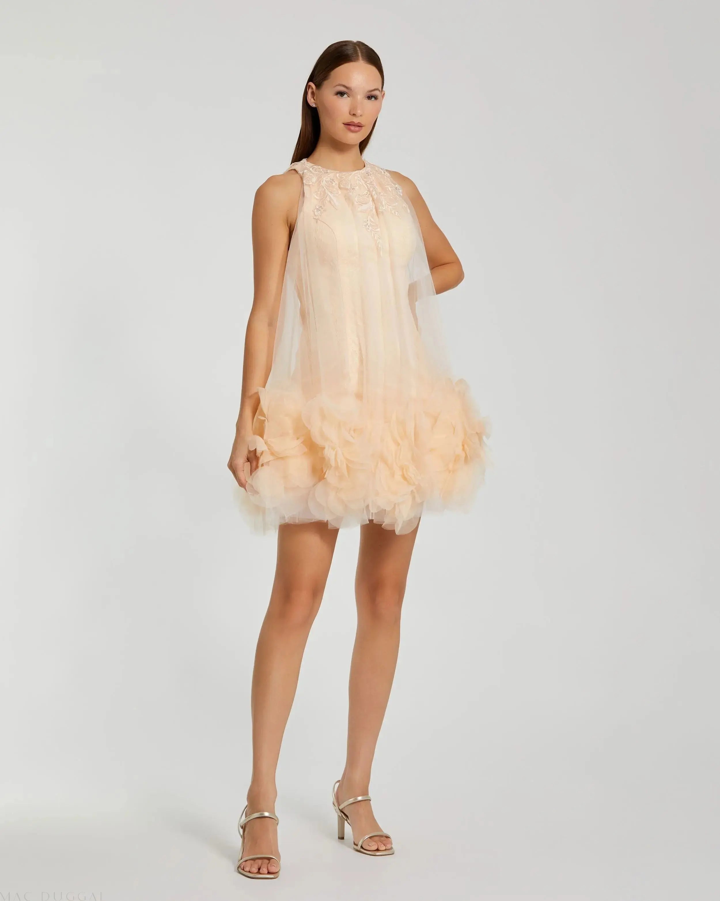Pink Halter Neck Flowy Petal A Line Mini Dress - FINAL SALE Pink Halter Neck Flowy Petal A Line Mini Dress - FINAL SALE