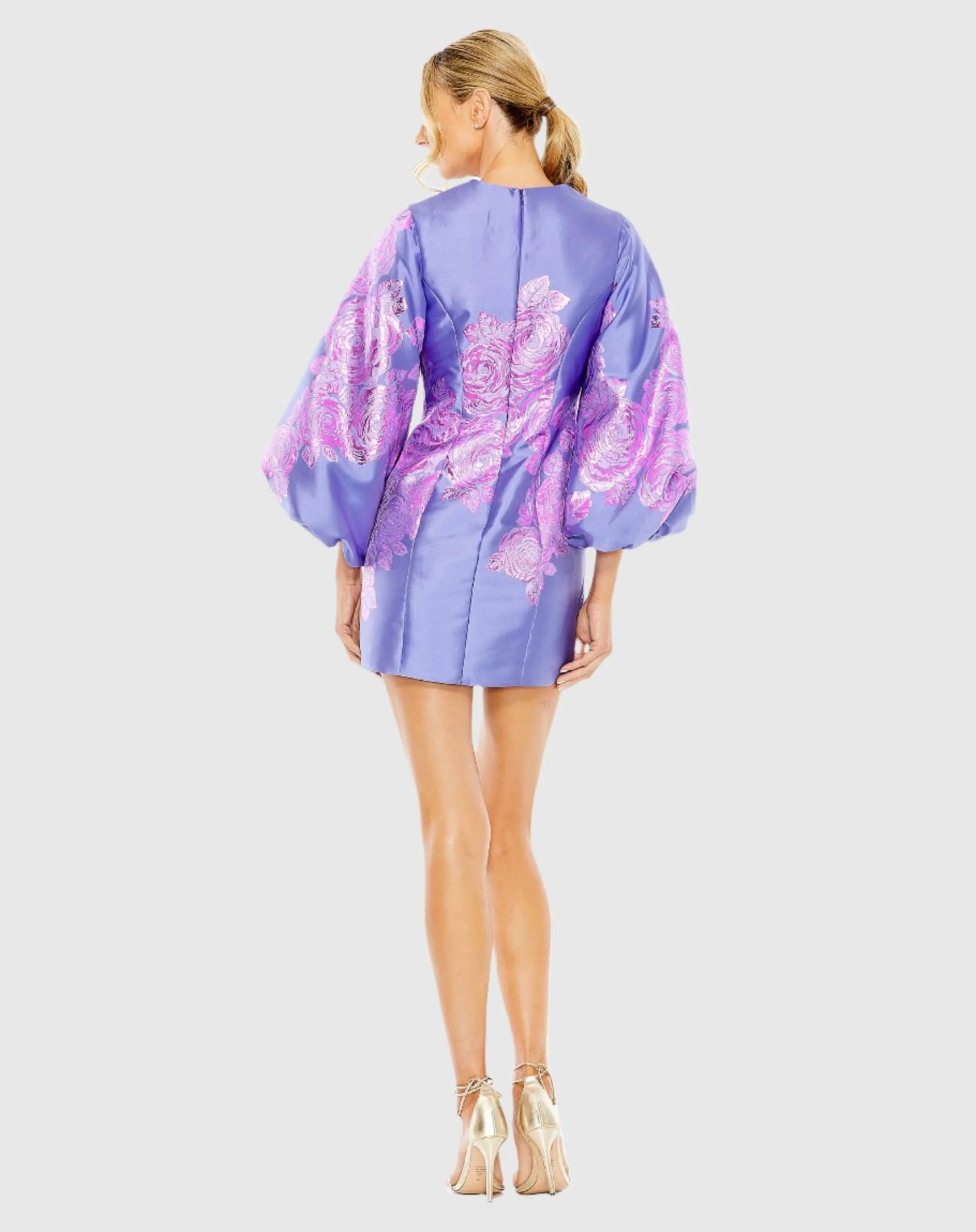 Balloon Sleeve Column Mini Dress - Mac Duggal