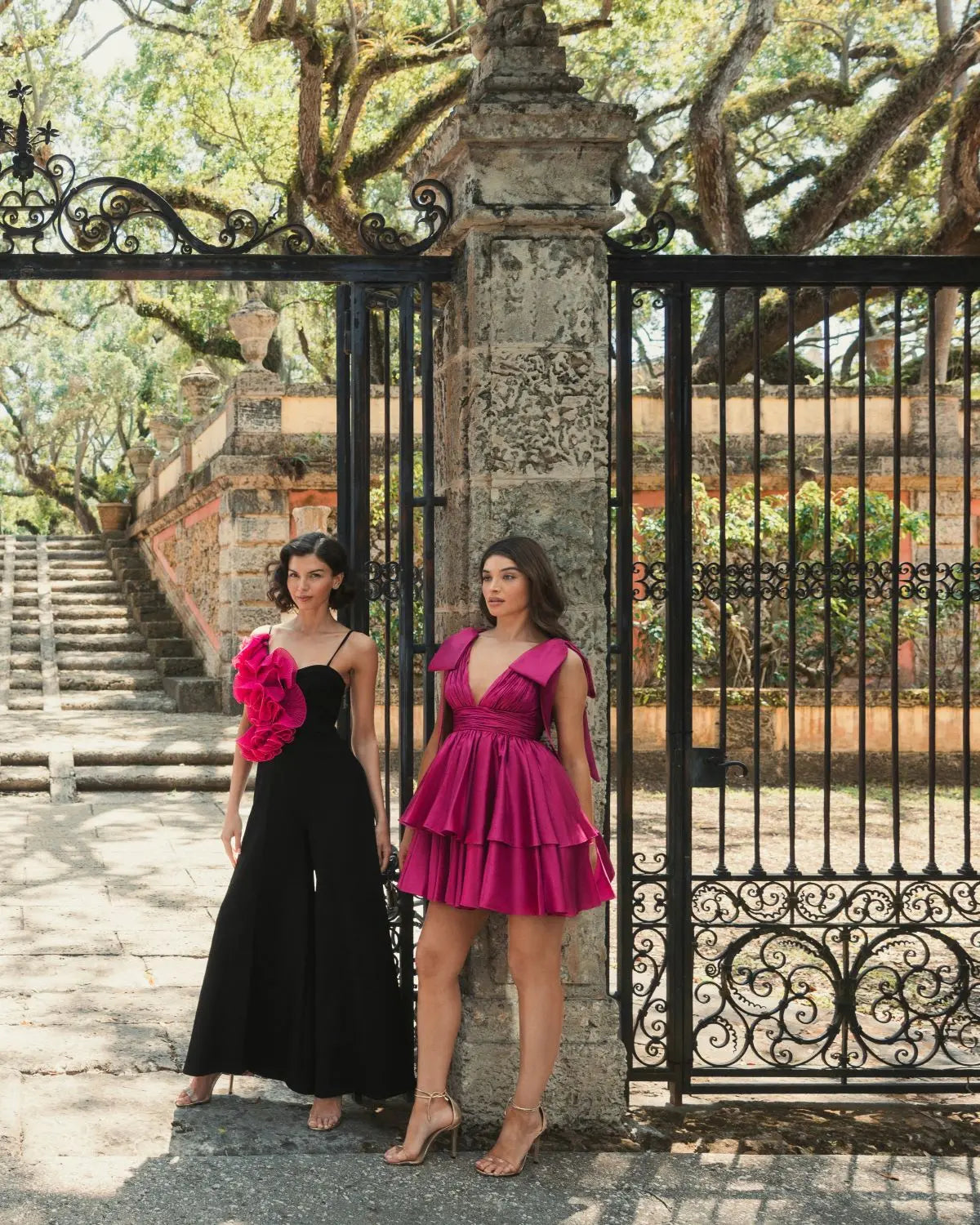 Black Oversized Ruffle Wide Leg Jumpsuit - Mac Duggal