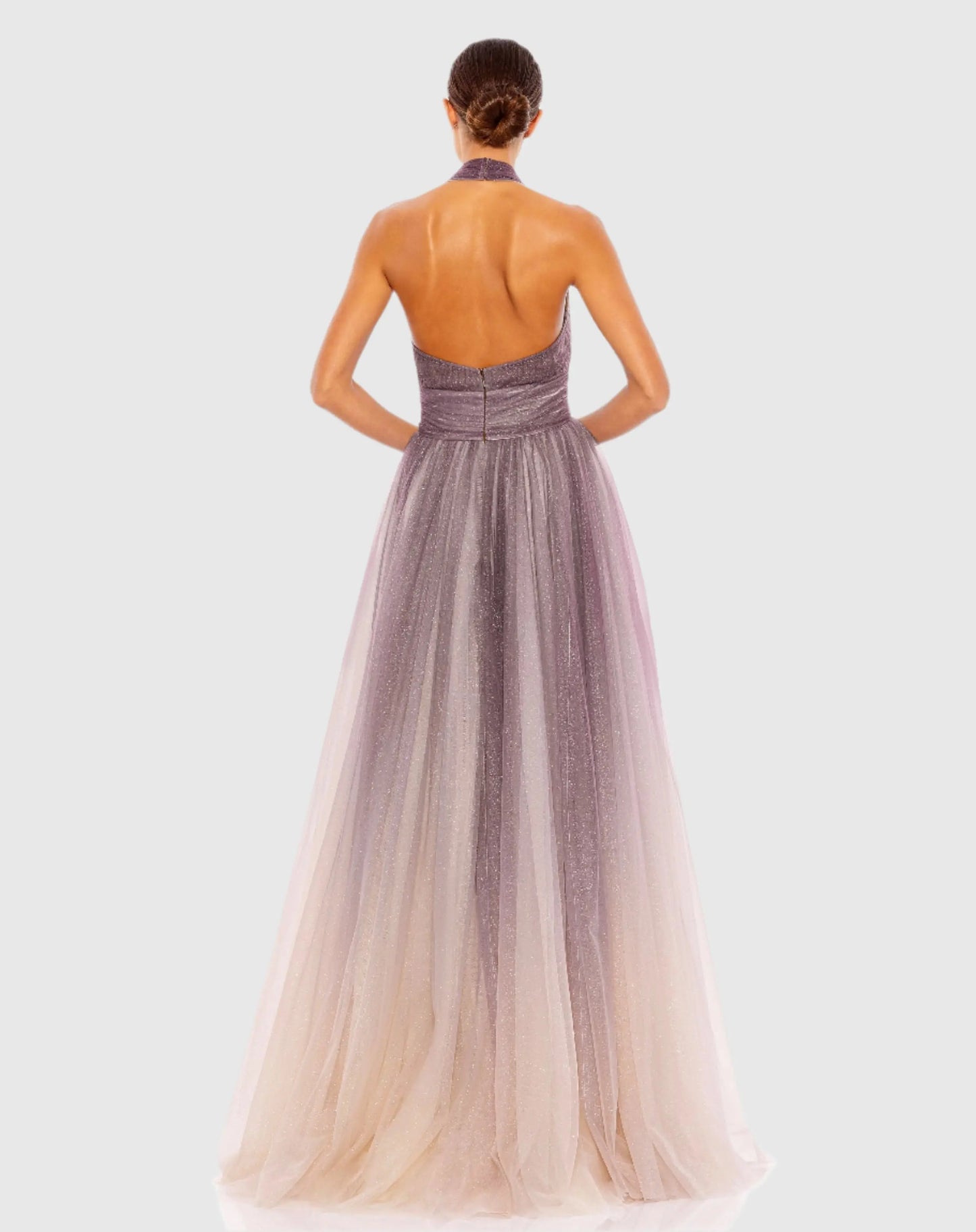 Glitter Ombre Halter Neck Ballgown - Mac Duggal