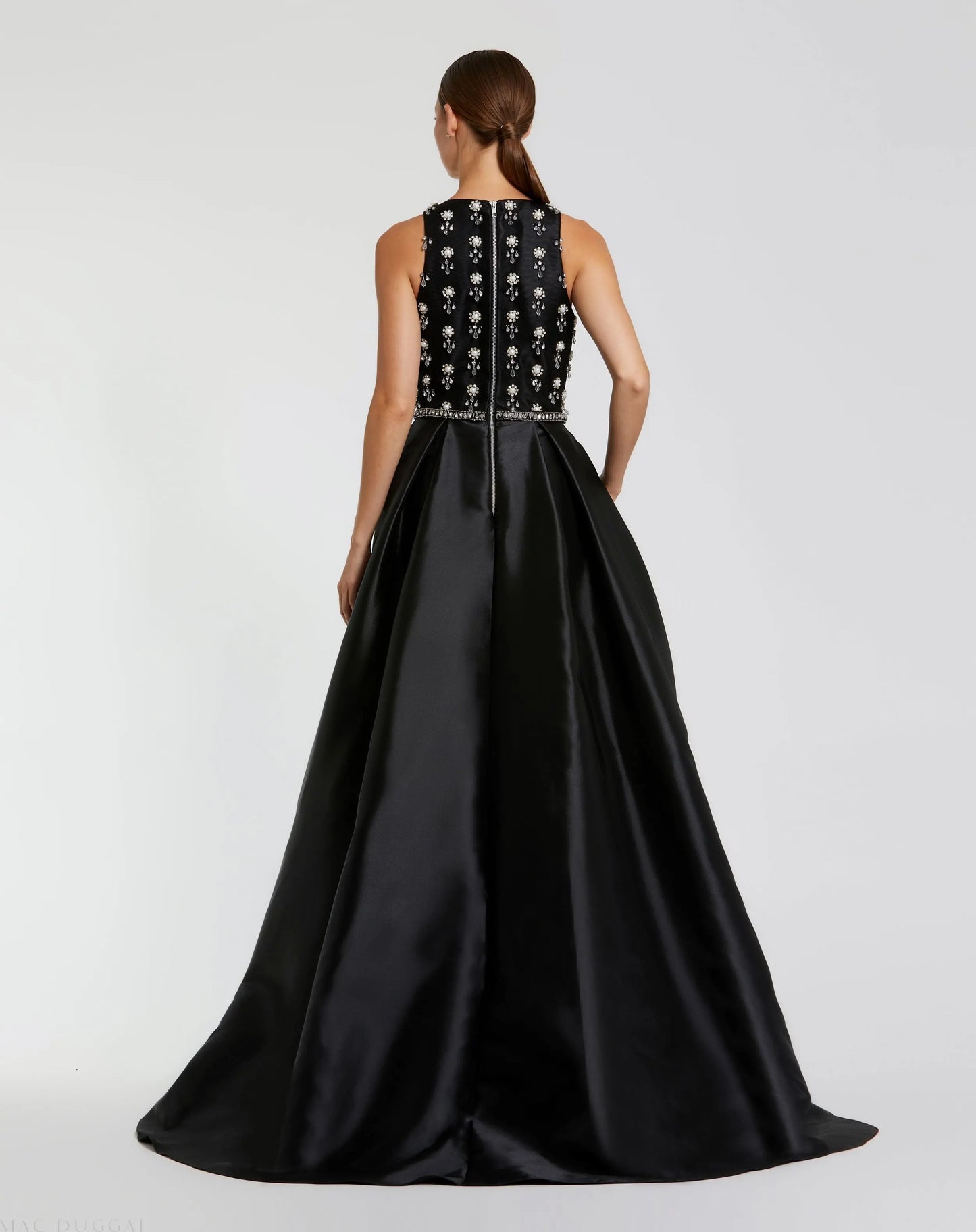 High Neck Sleeveless Beaded Ball Gown - Mac Duggal