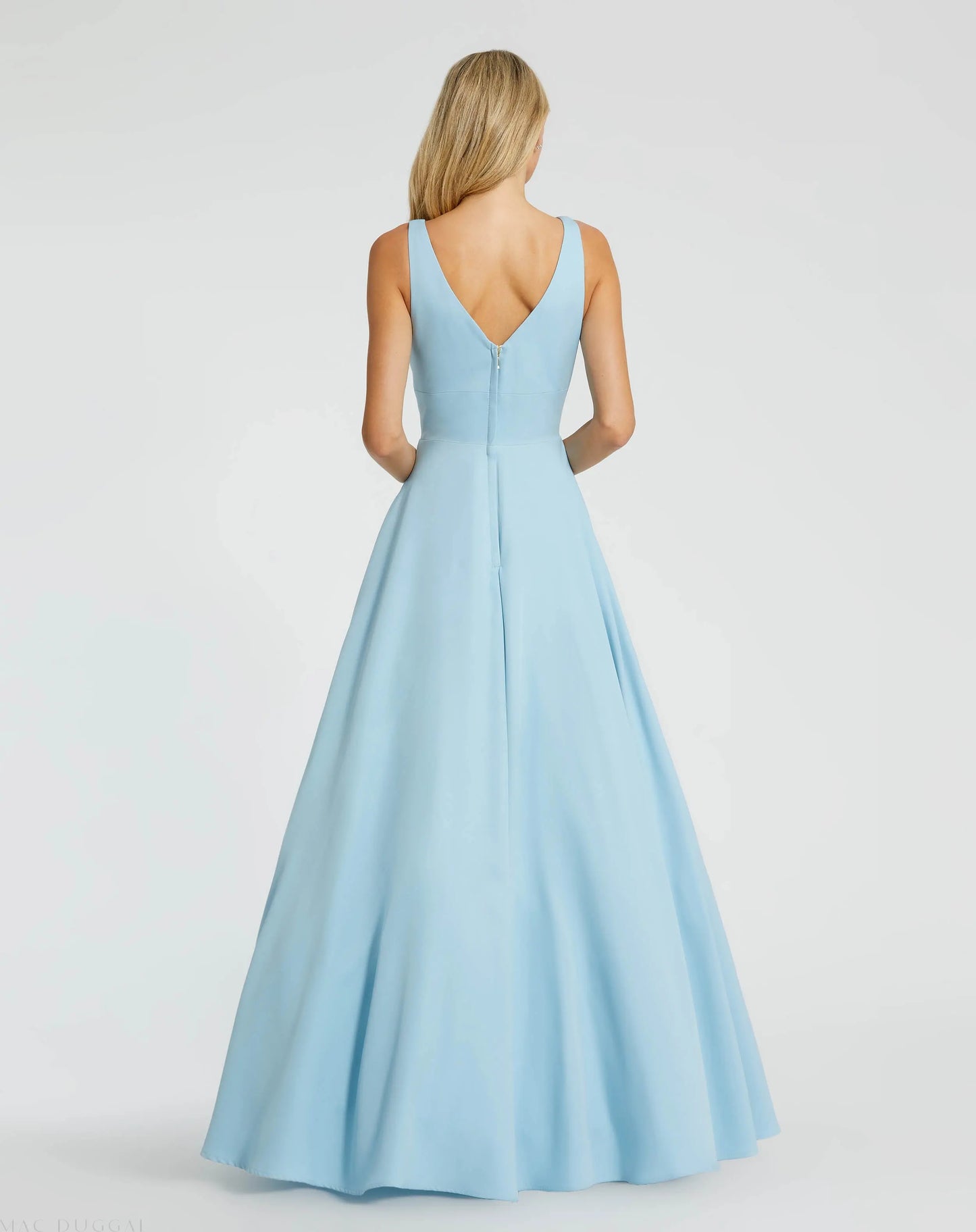 Blue Classic Sleeveless A-Line Ballgown with Pockets - Ieena for Mac Duggal