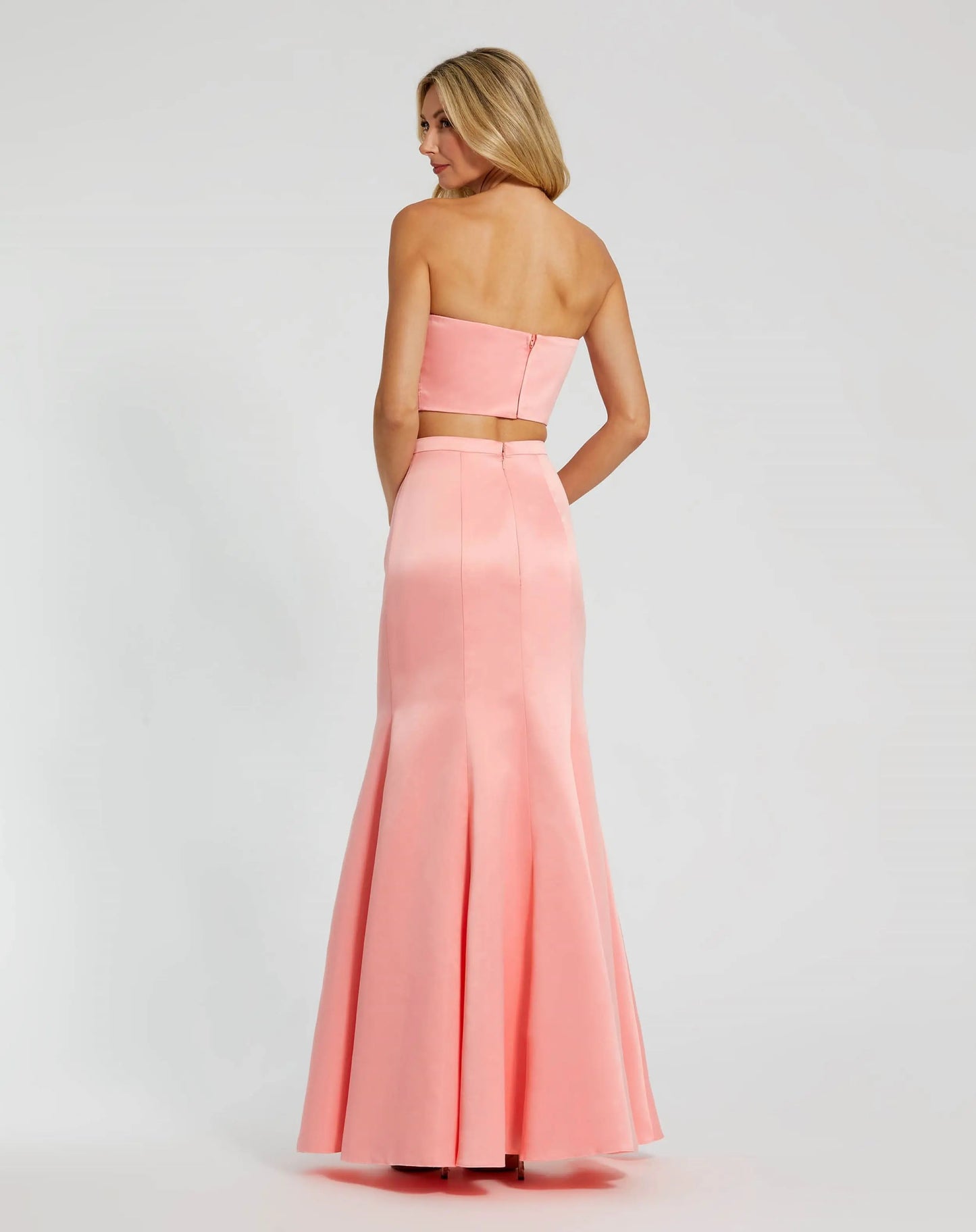 Pink Strapless Bow Top and Mermaid Skirt 2 Piece Set - Mac Duggal