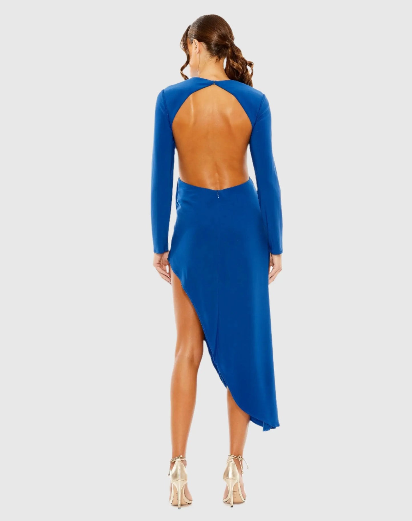 Open Back Asymmetrical Jersey Dress - FINAL SALE - Mac Duggal