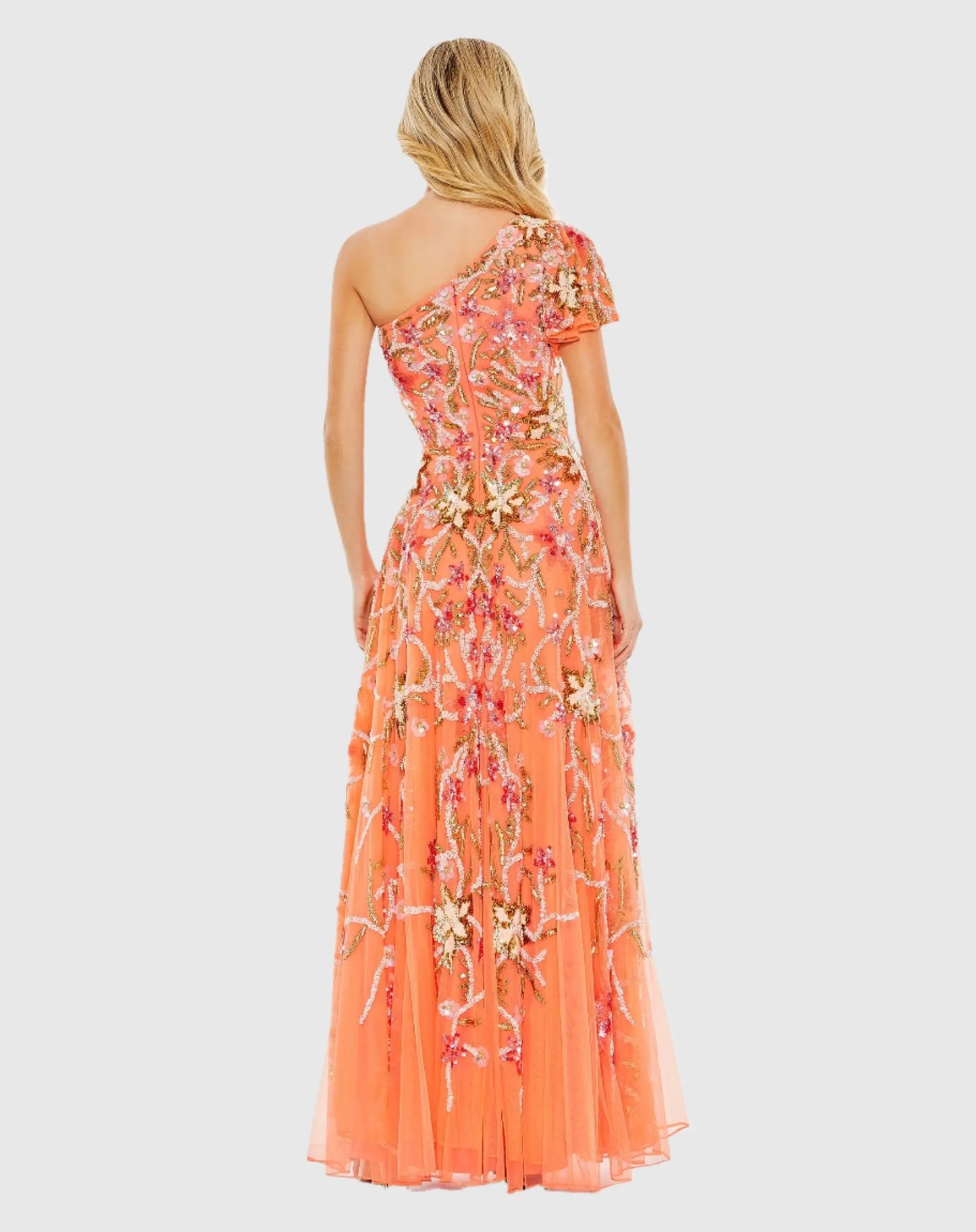 One Shoulder Embellished A-Line Gown - Mac Duggal