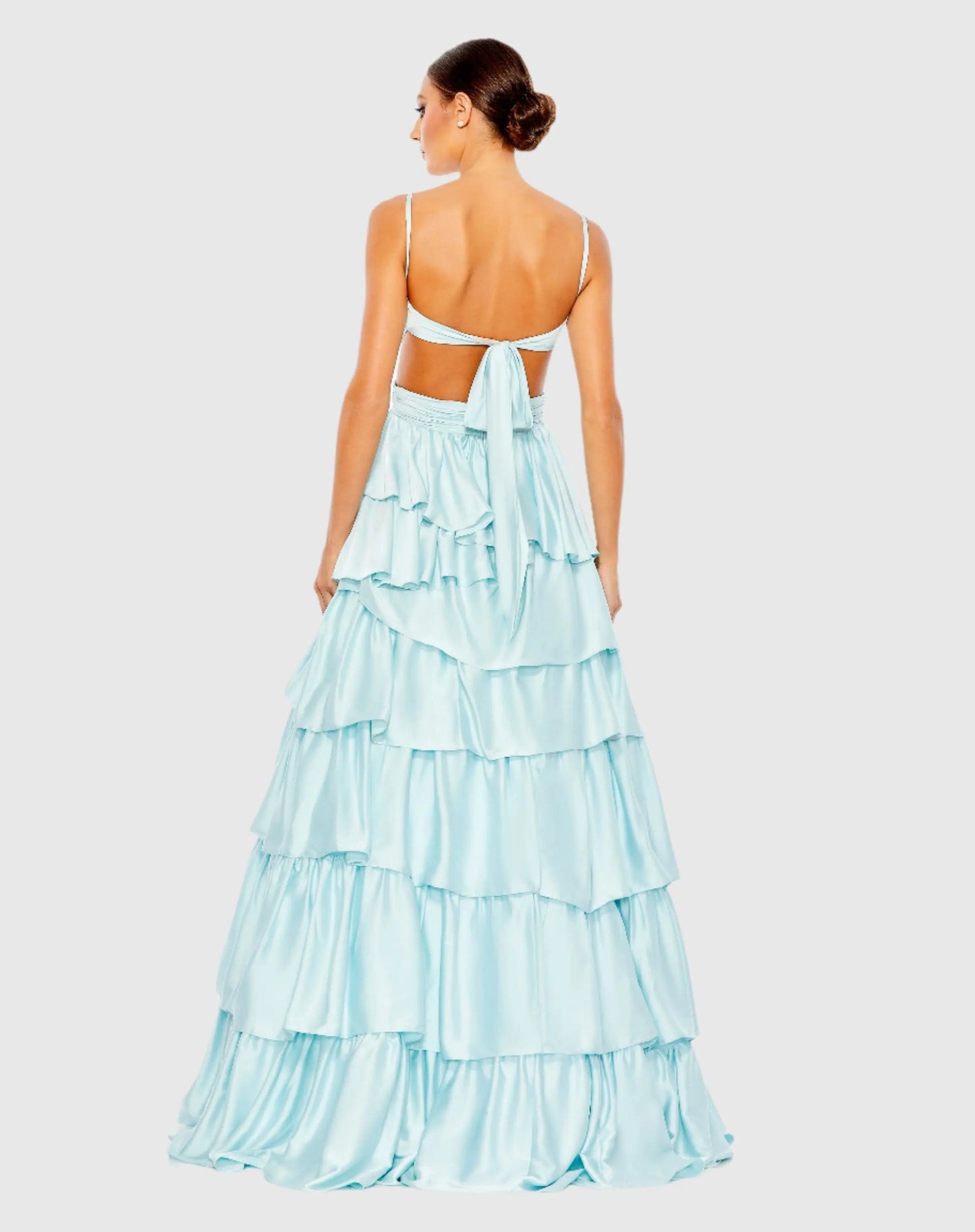 Ruffle Tiered Cut Out Sleeveless Ballgown - Mac Duggal