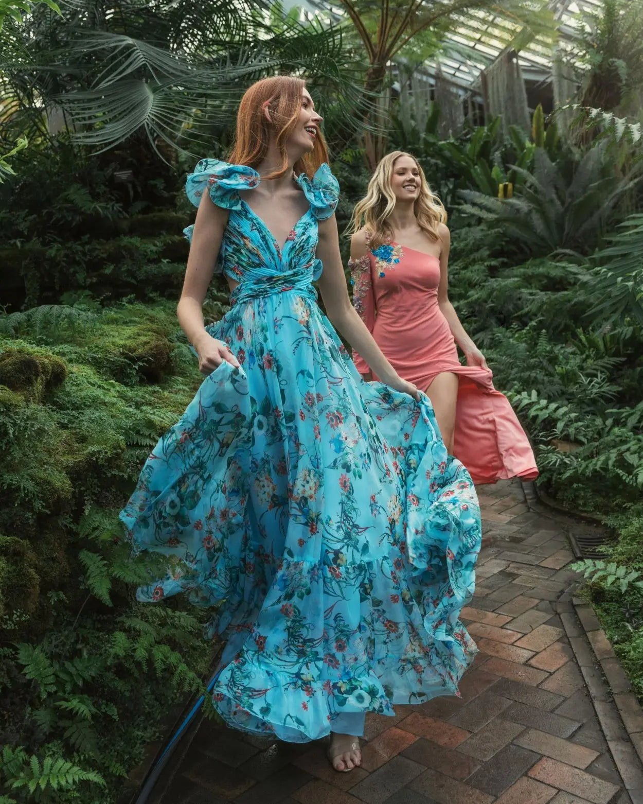 Chiffon V-Neck Sleeveless Cut-Out Lace Up Back Gown - Mac Duggal