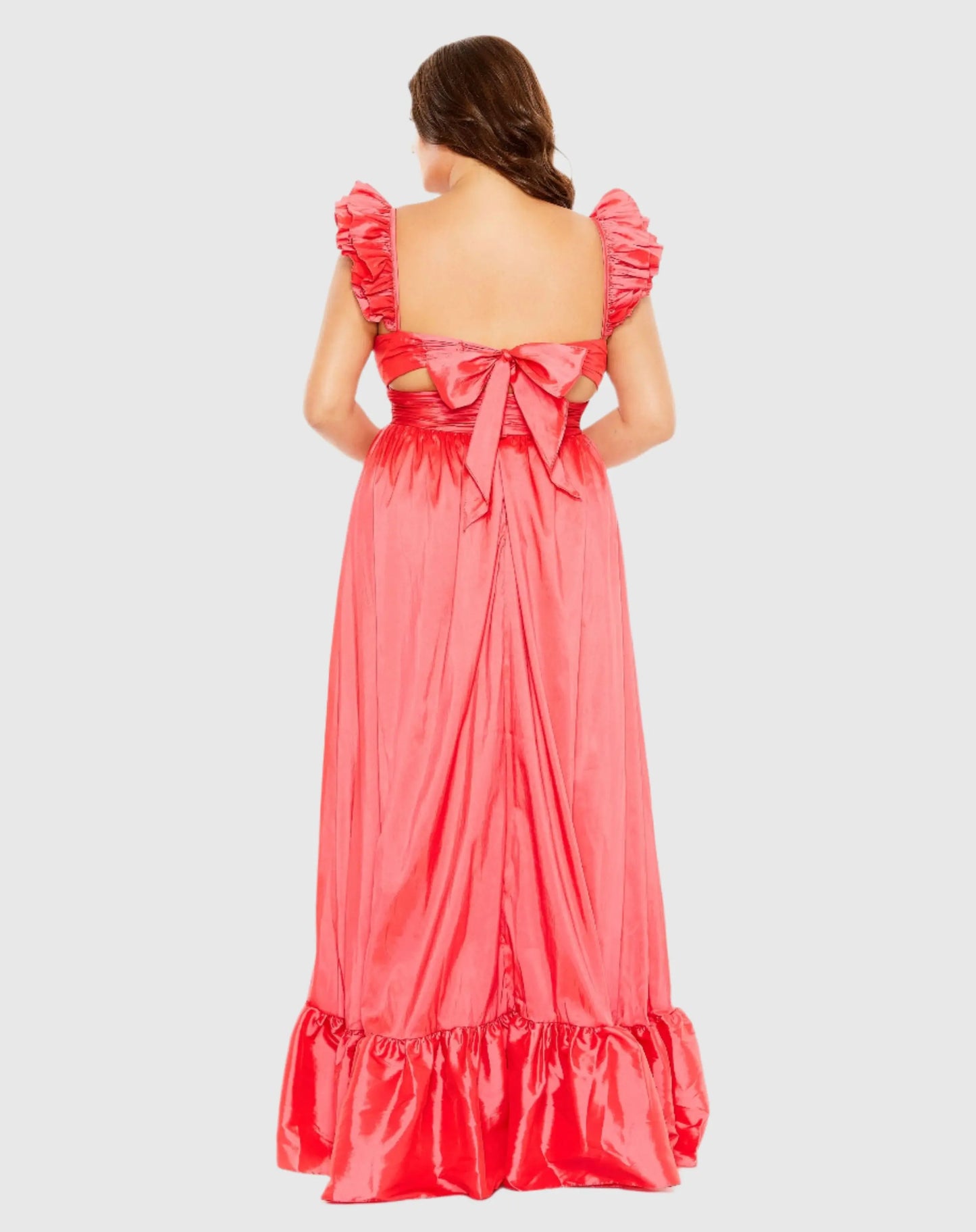 Ruffle Strap High Low Gown (Plus) - Mac Duggal