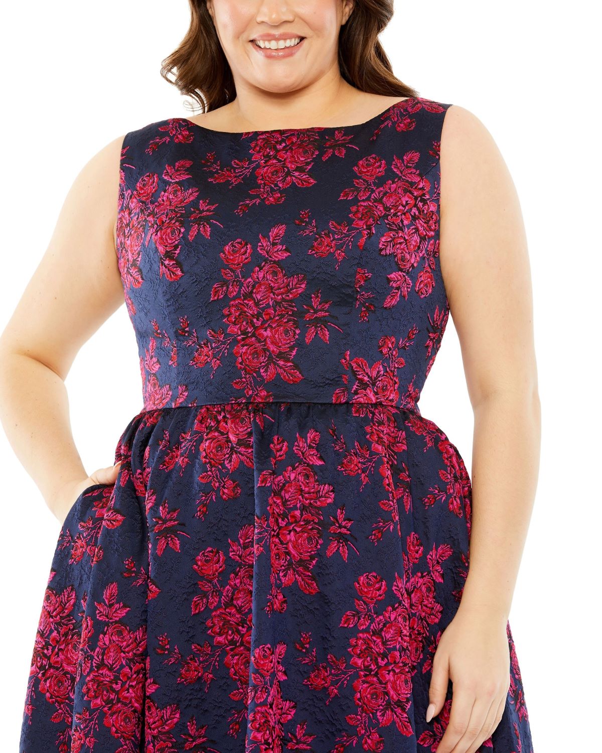 Sleeveless Floral Embroidered Dress
