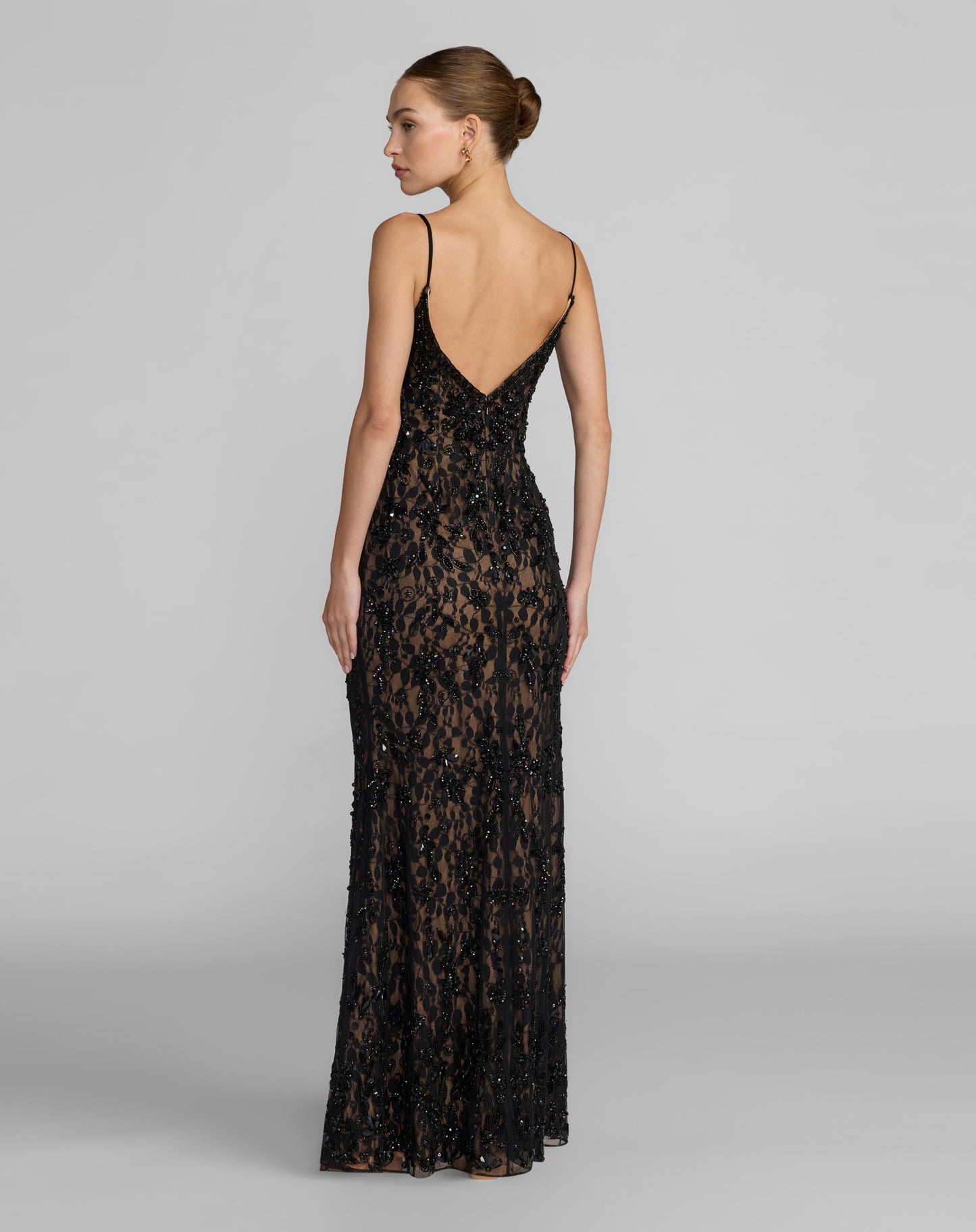 Black Lace Embellished Mermaid Gown - Mac Duggal