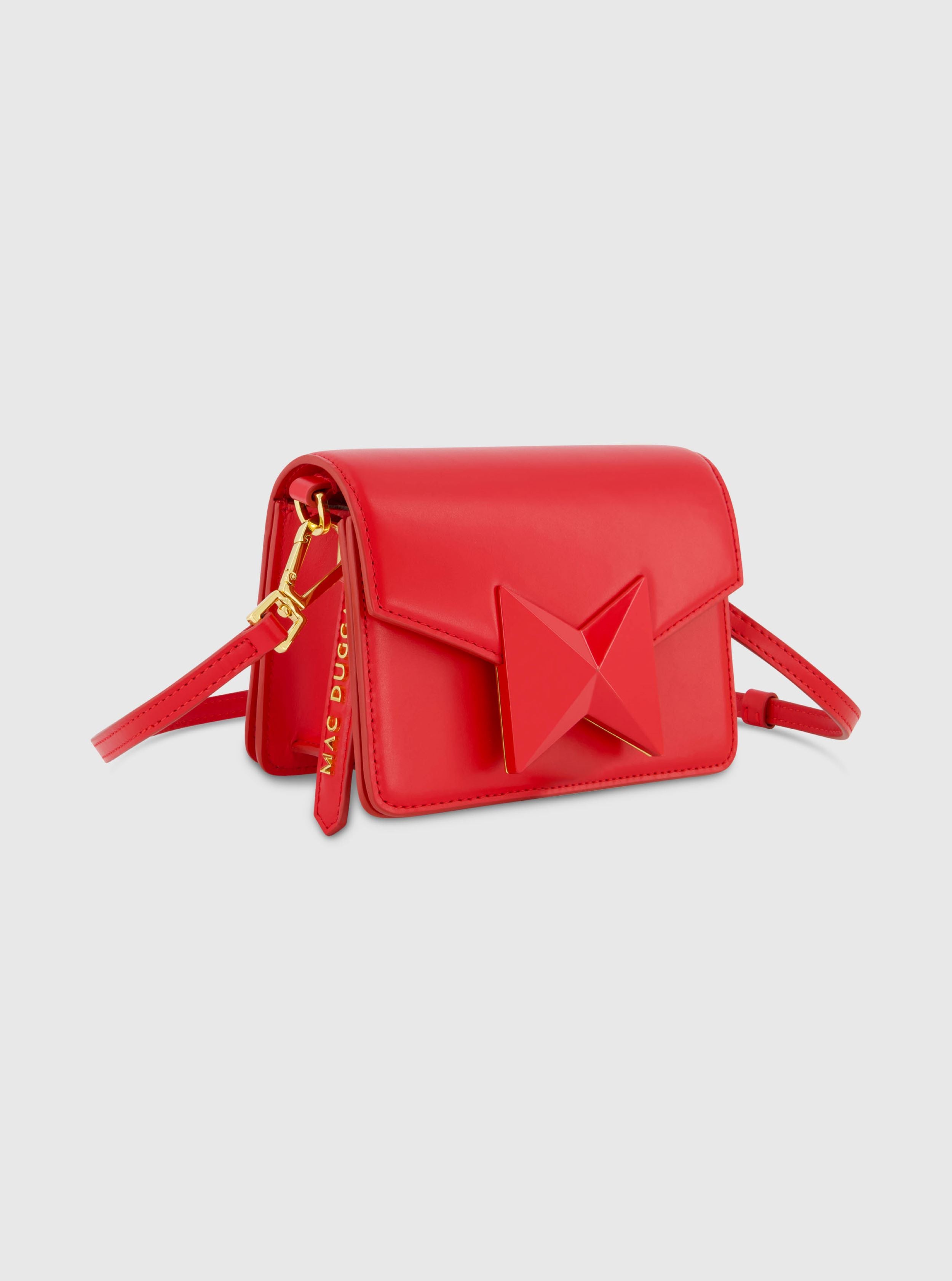 Classic Mini Cherry Leather Crossbody Bag with Detachable Strap