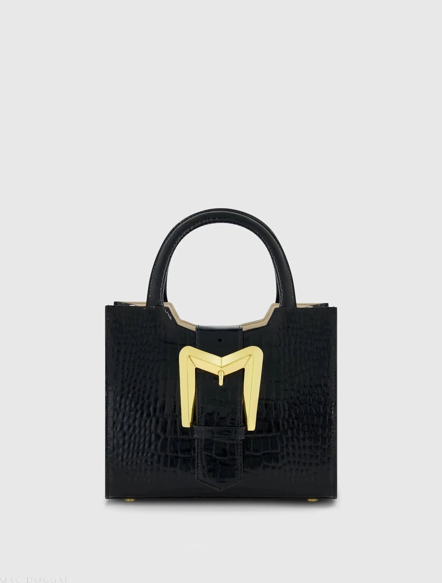 Crocodile Leather Tote Bag With Gold Buckle - FINAL SALE - Mac Duggal