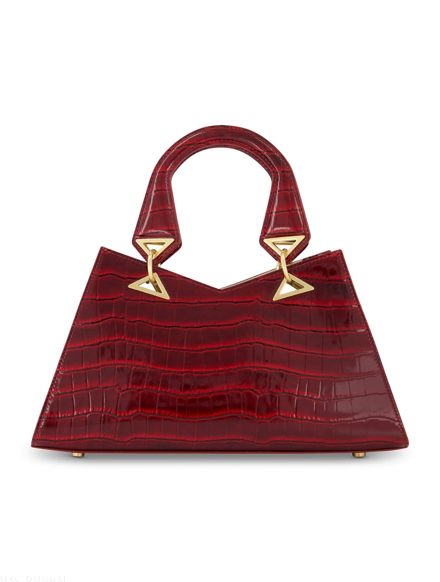 Crocodile Leather Handbag With Gold Hardware - Mac Duggal