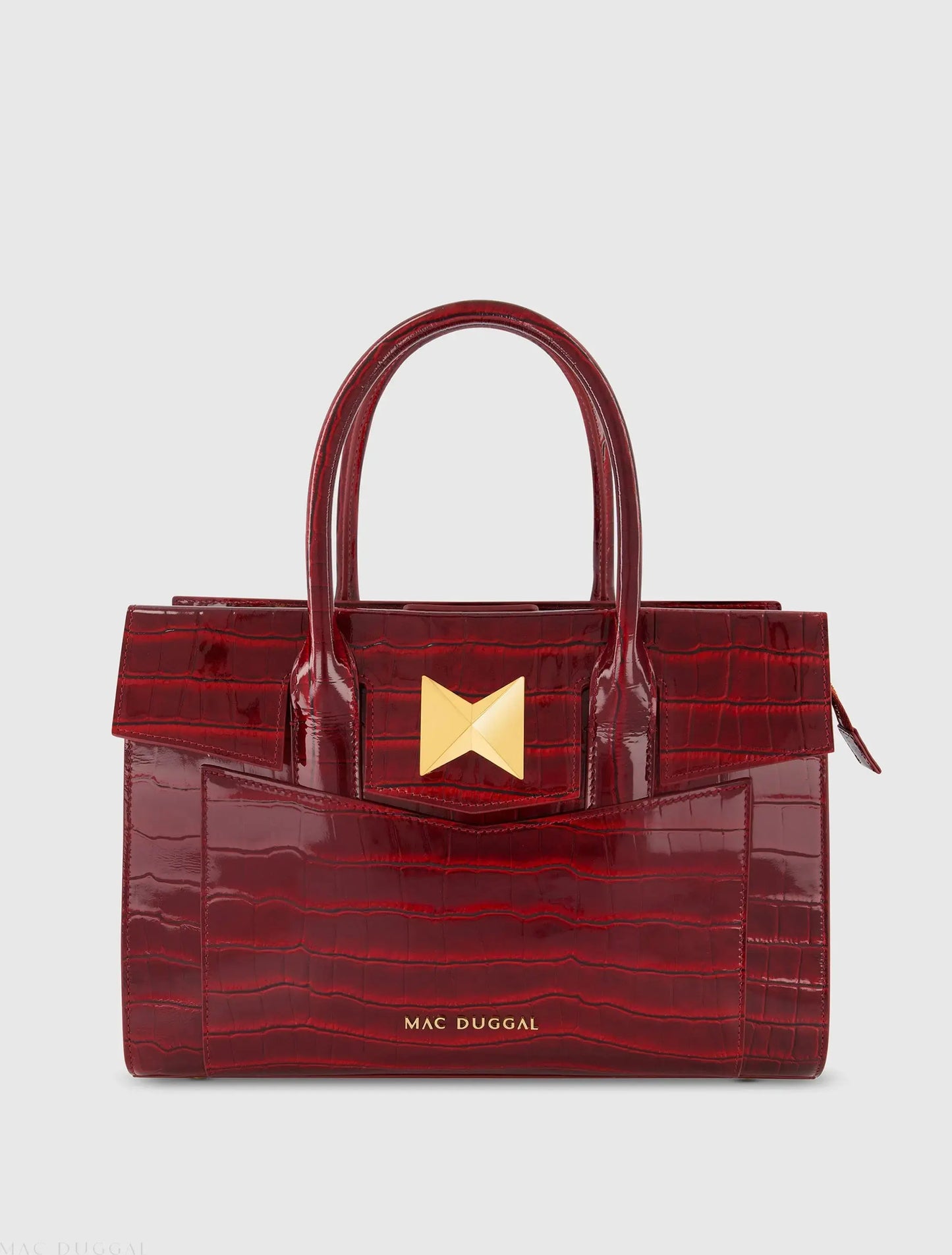 Crocodile Leather Tote Bag With Gold Hardware - Mac Duggal