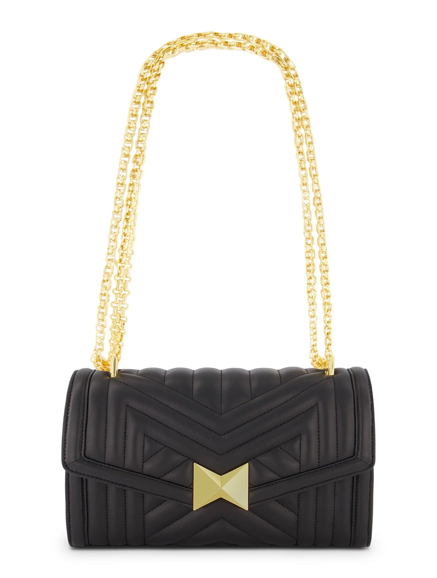 Quilted Napa Leather Handbag With Gold Chain - FINAL SALE - Mac Duggal
