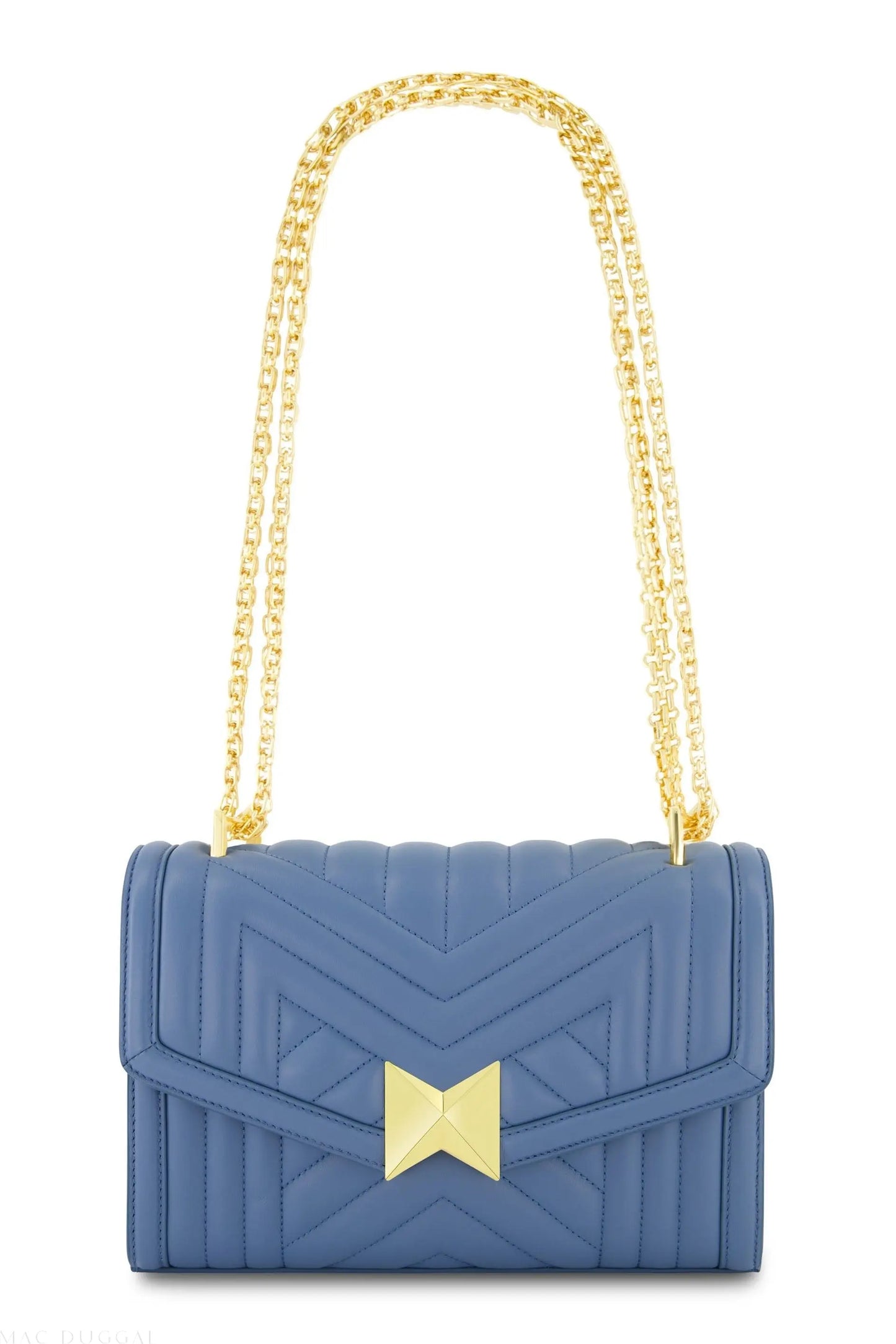 Quilted Napa Leather Handbag With Gold Chain - FINAL SALE - Mac Duggal