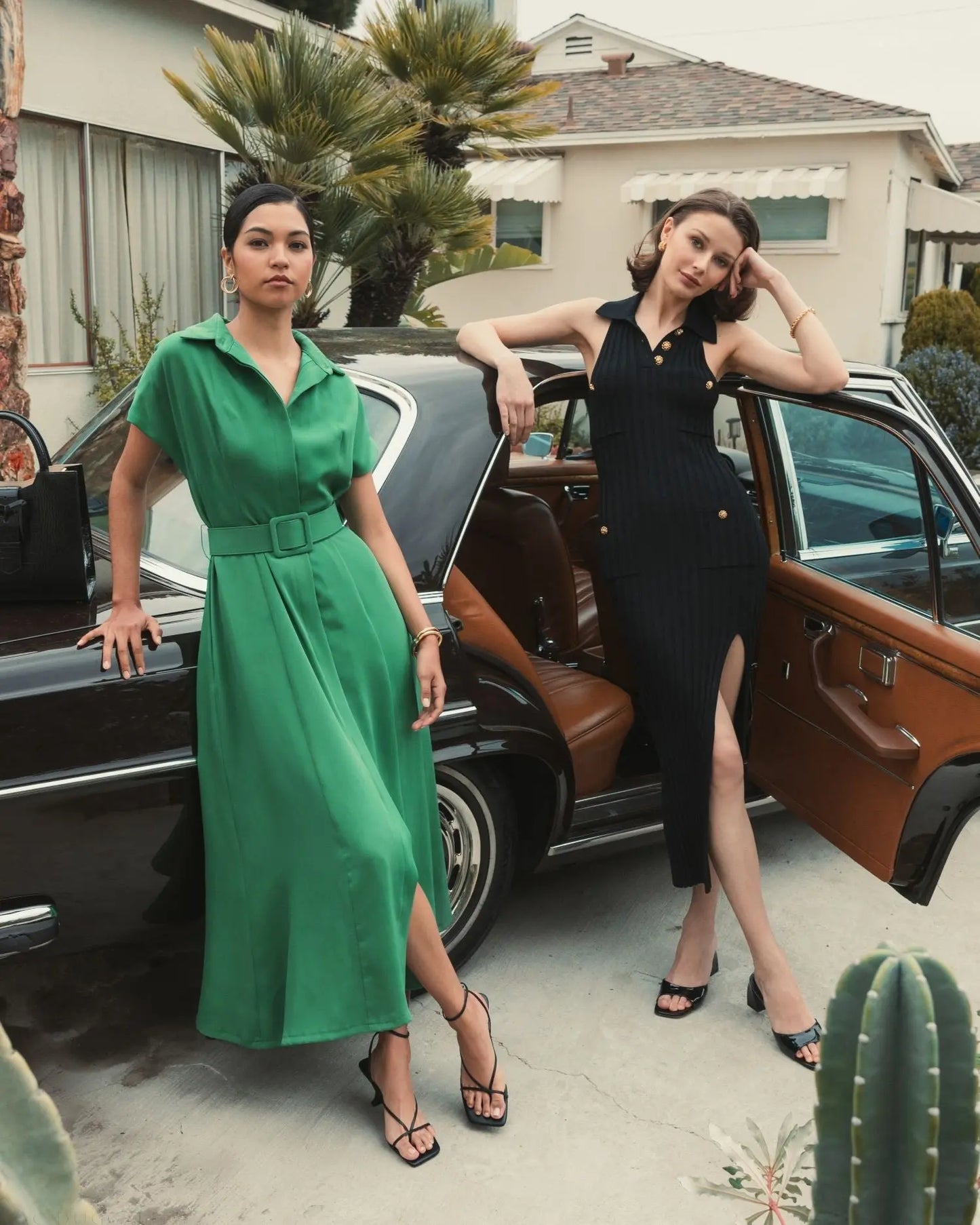 Black Rib Knit Collared Sleeveless Fitted Maxi Dress - FINAL SALE - Mac Duggal