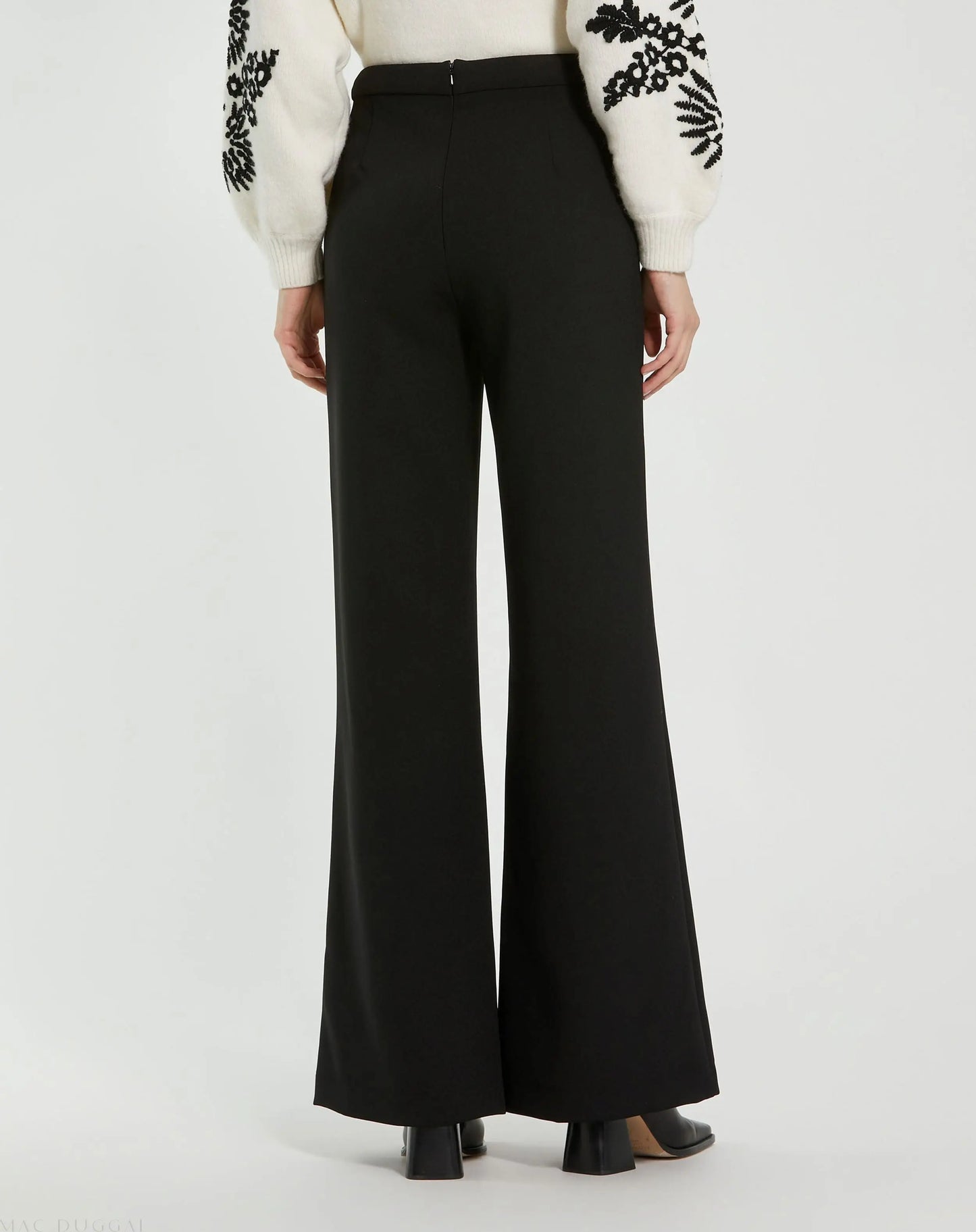 Classic Crepe Wide Leg High Waisted Trouser Pant - FINAL SALE - Mac Duggal