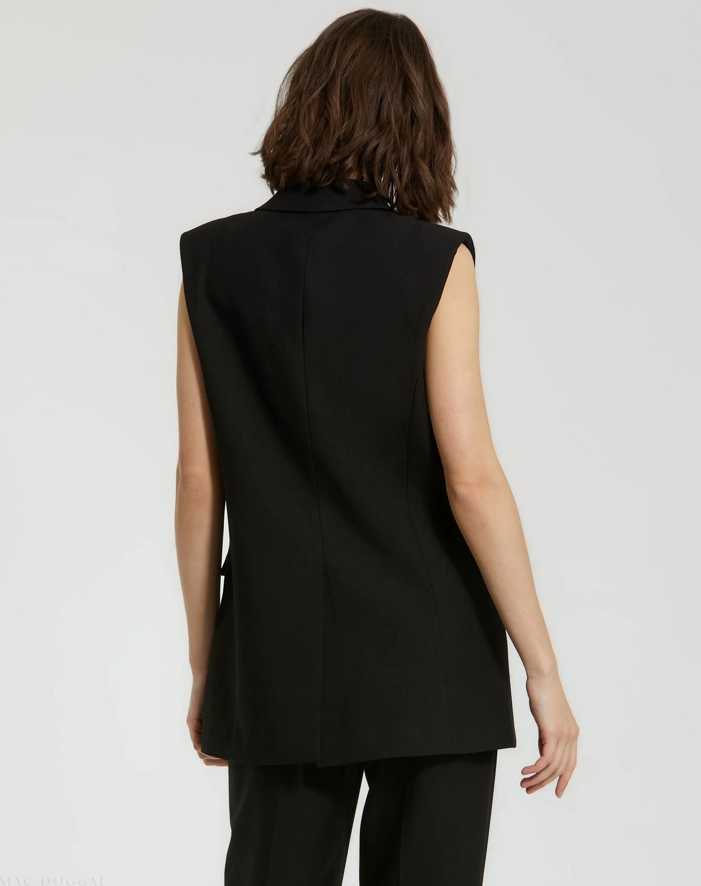 Tailored Crepe Sleeveless Blazer Vest - FINAL SALE - Mac Duggal