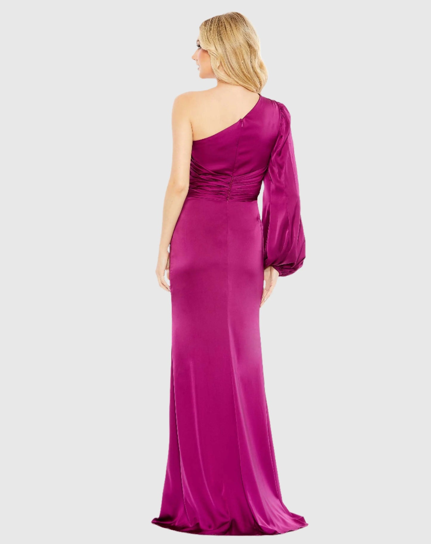 Asymmetrical One Shoulder Single Long Sleeve Gown - Mac Duggal