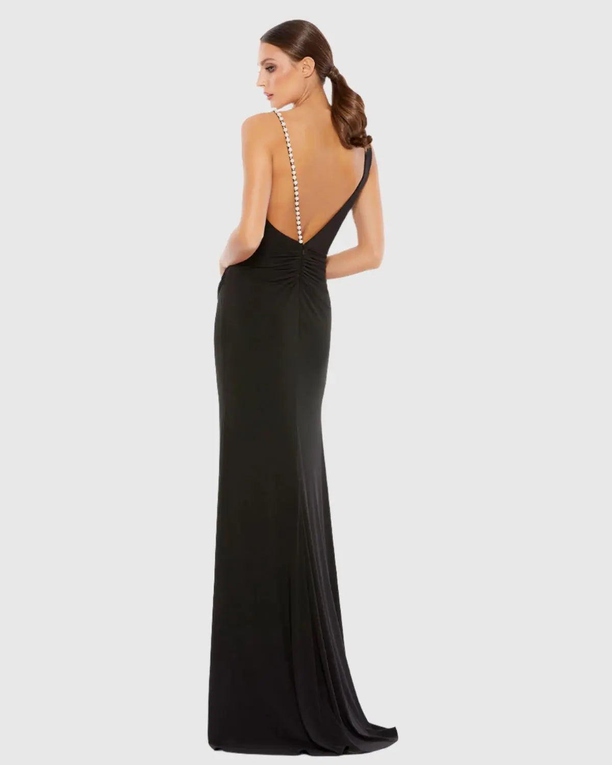 Faux Wrap Rhinestone Strap Gown - Mac Duggal