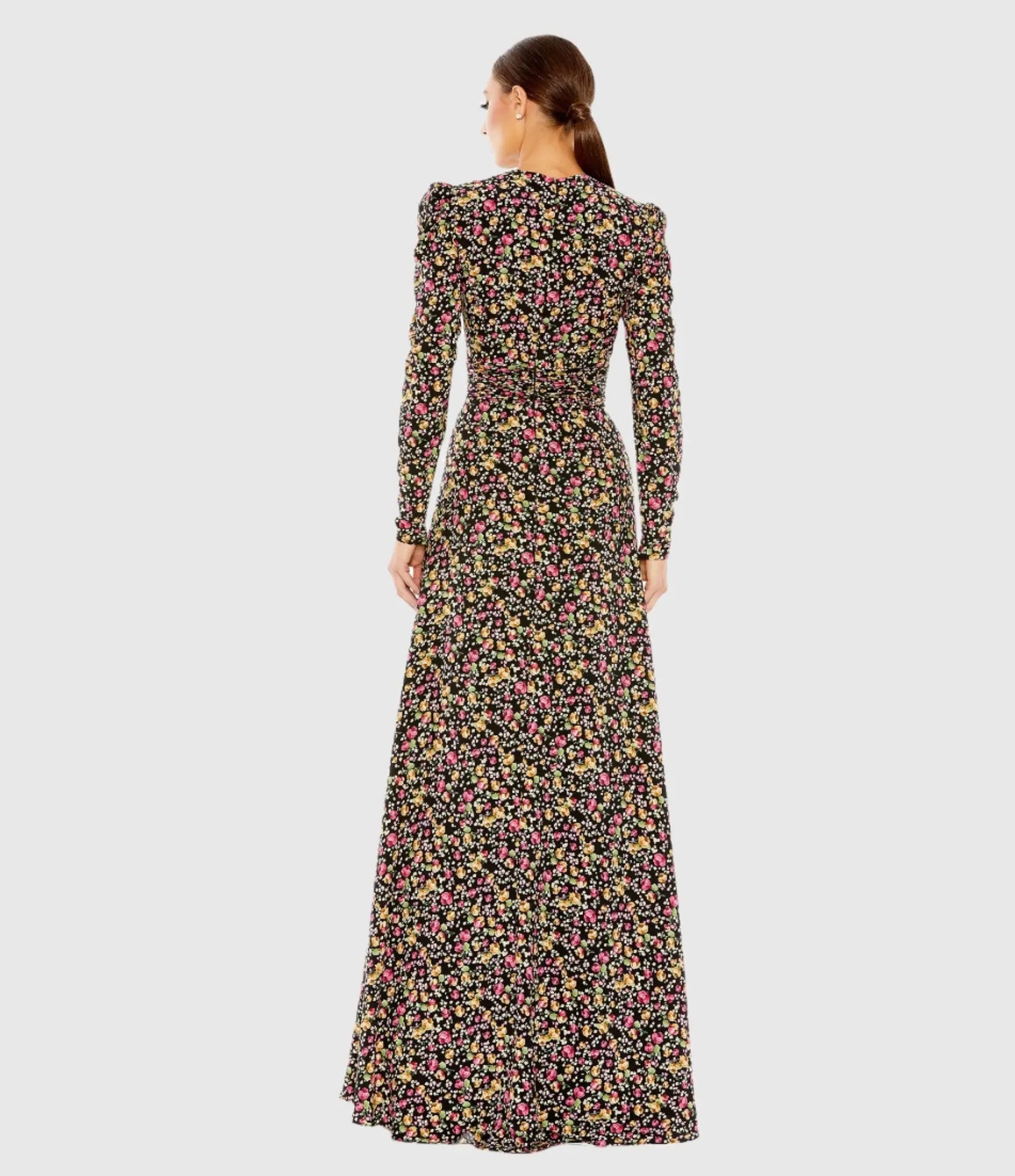 Floral Long Sleeve Gown - Mac Duggal