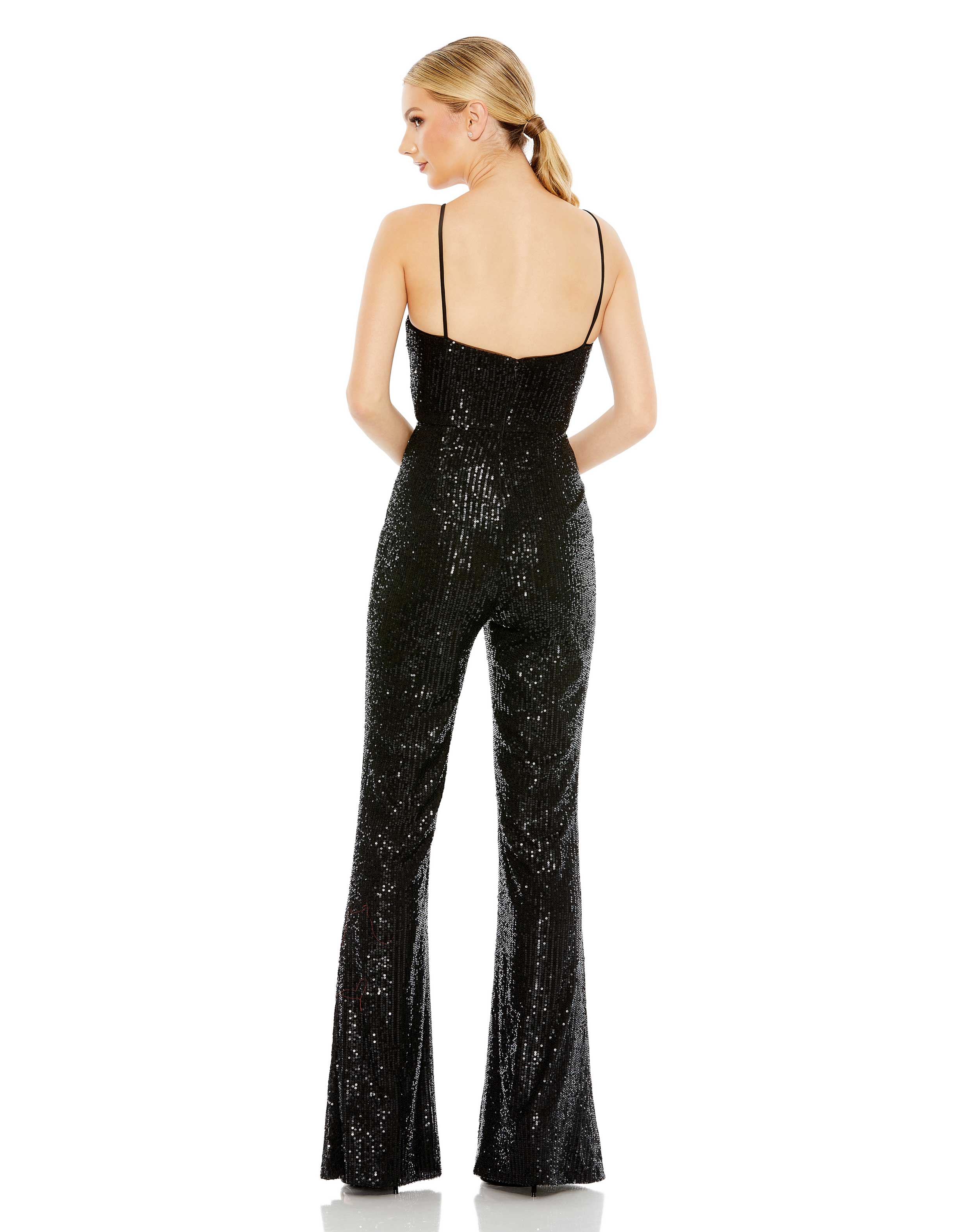 Sequined Spaghetti Strap Cut Out Jumpsuit - FINAL SALE