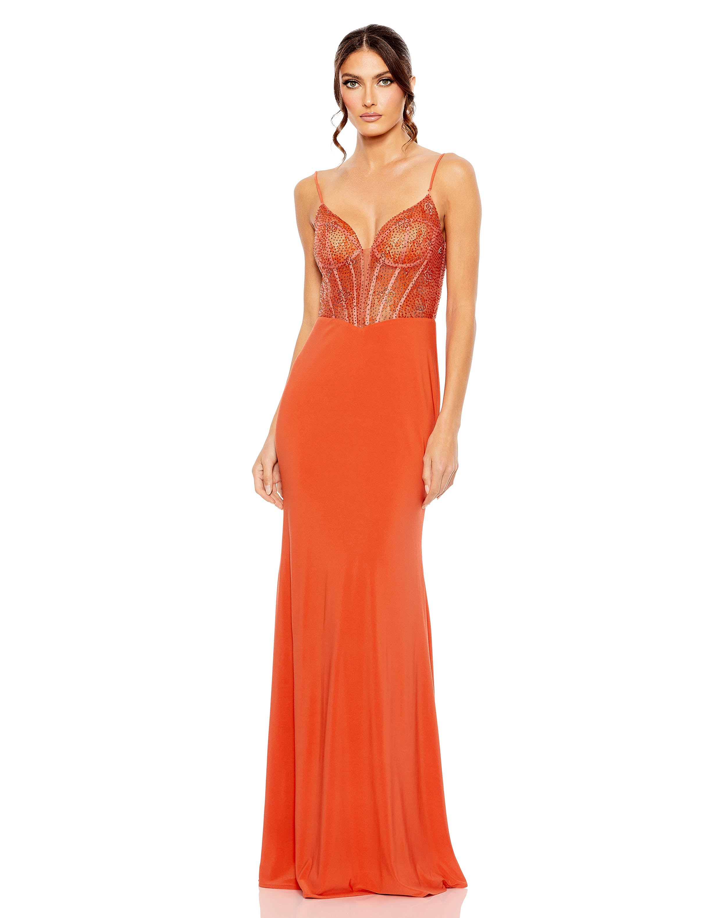 Sweetheart Mesh Embellished Gown