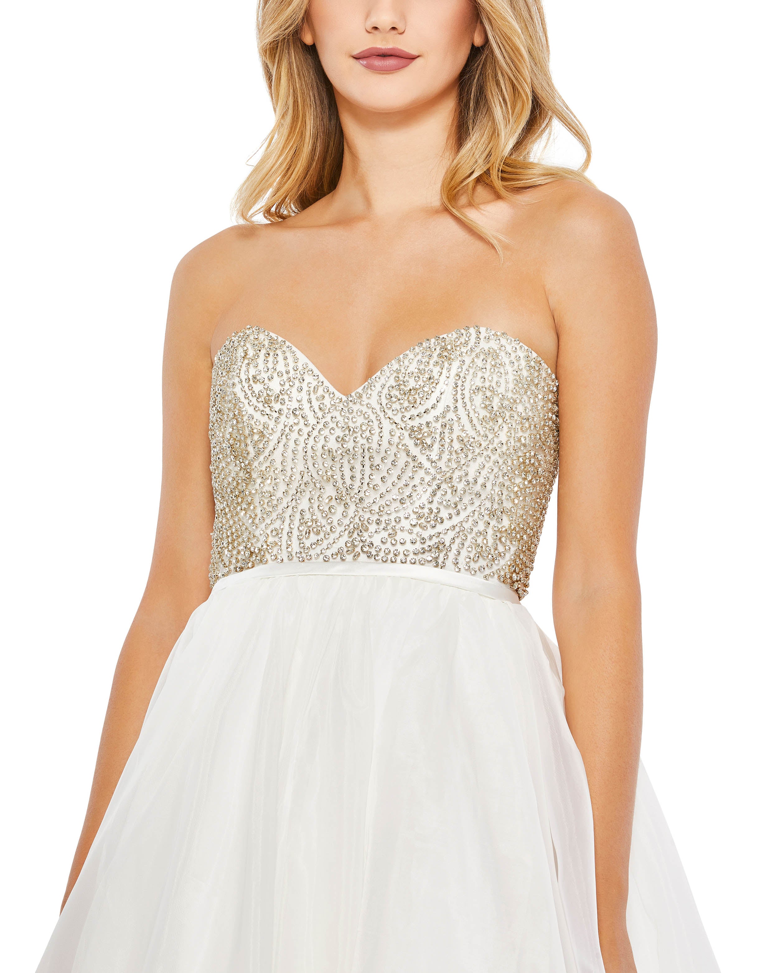 Strapless Embellished Ball Gown