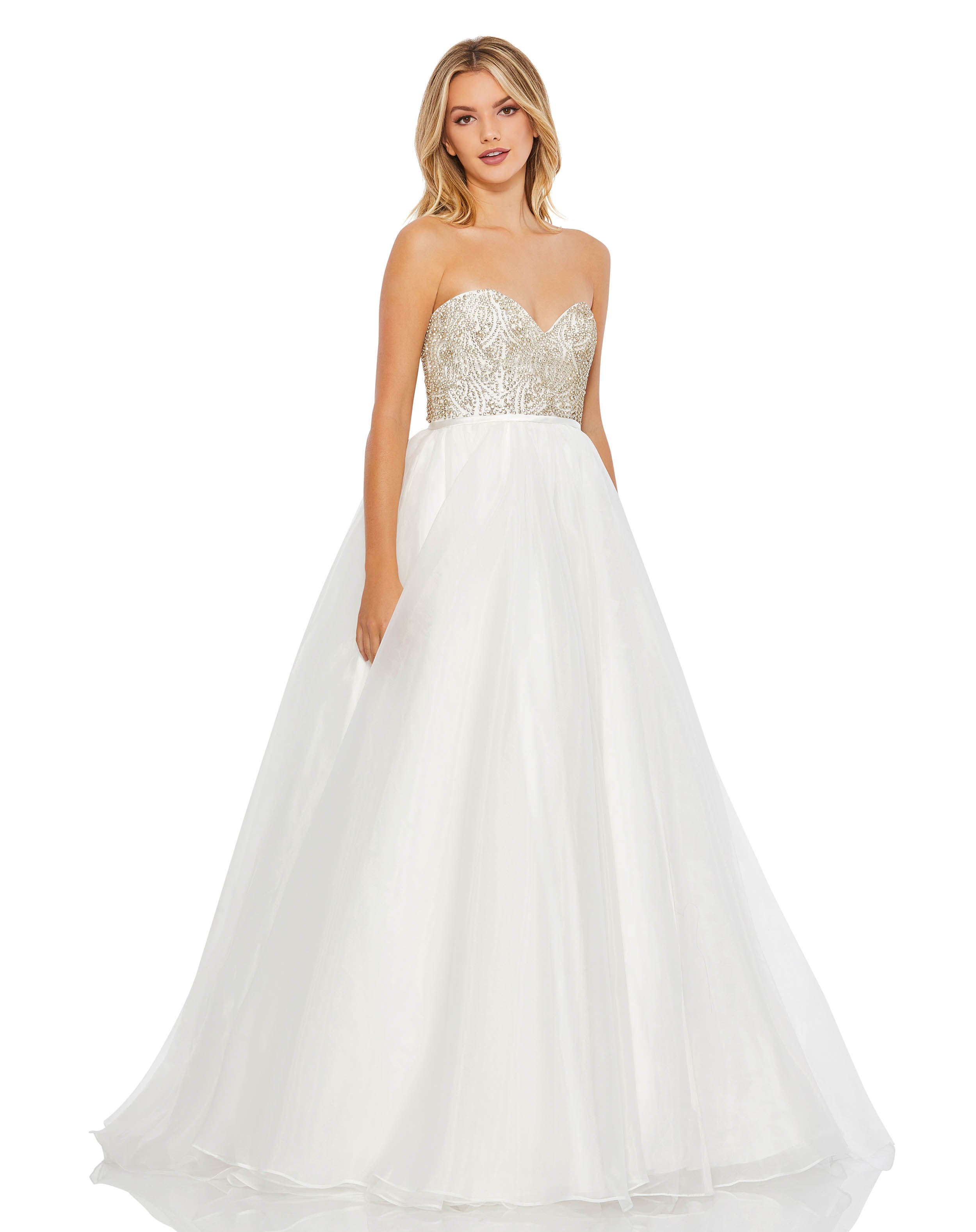 Strapless Embellished Ball Gown