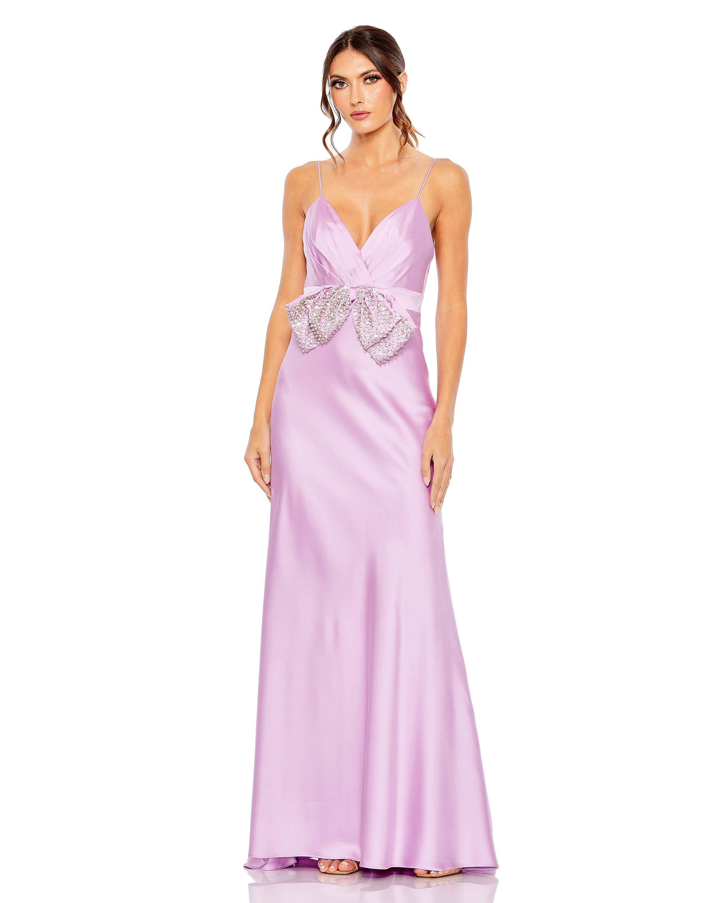 CD CD274 - Gathered Fit & Flare Prom Gown with Draped Sheer Bonded Bod –  Diggz Formals
