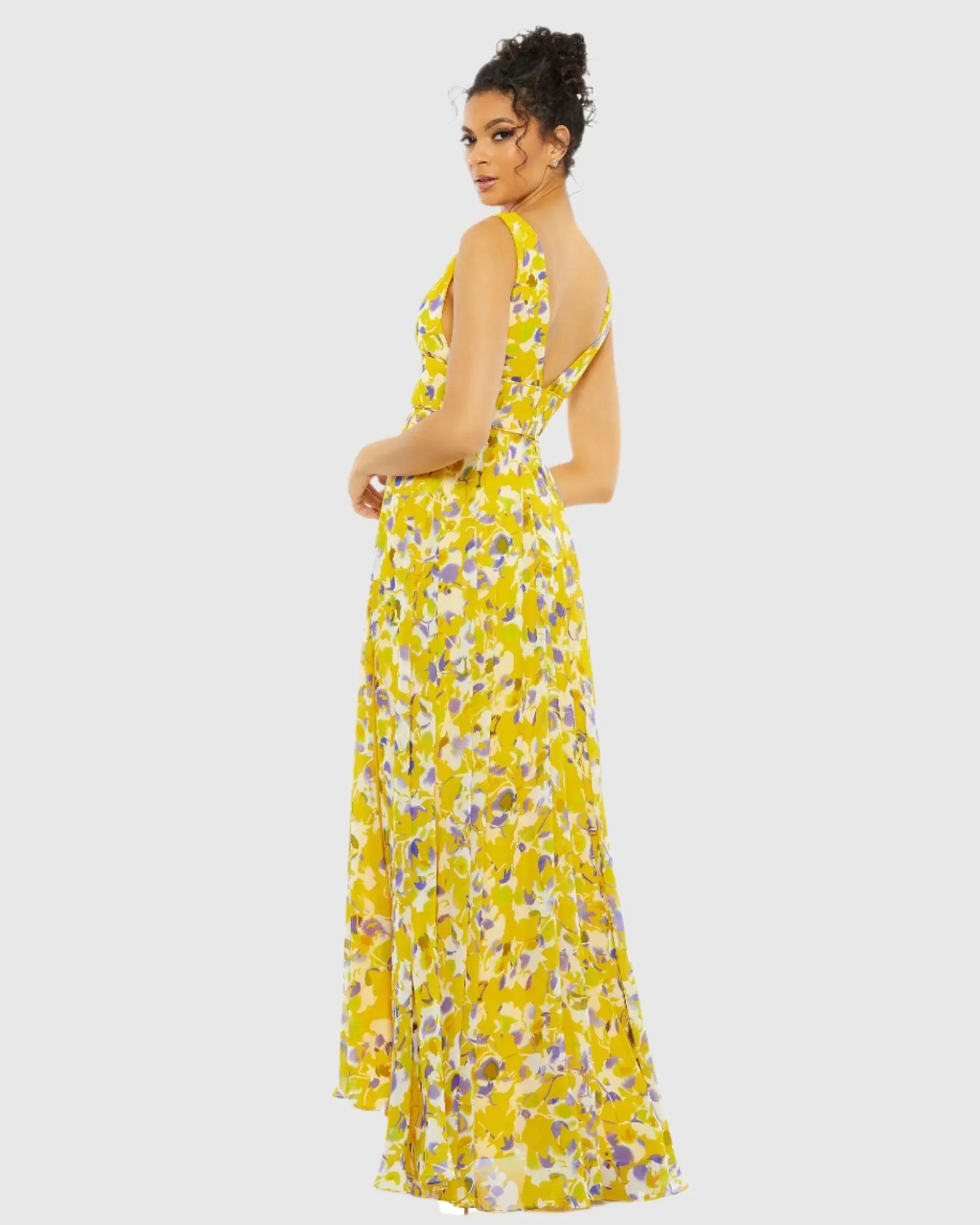 Floral Plunge V-Neck Gown - Mac Duggal