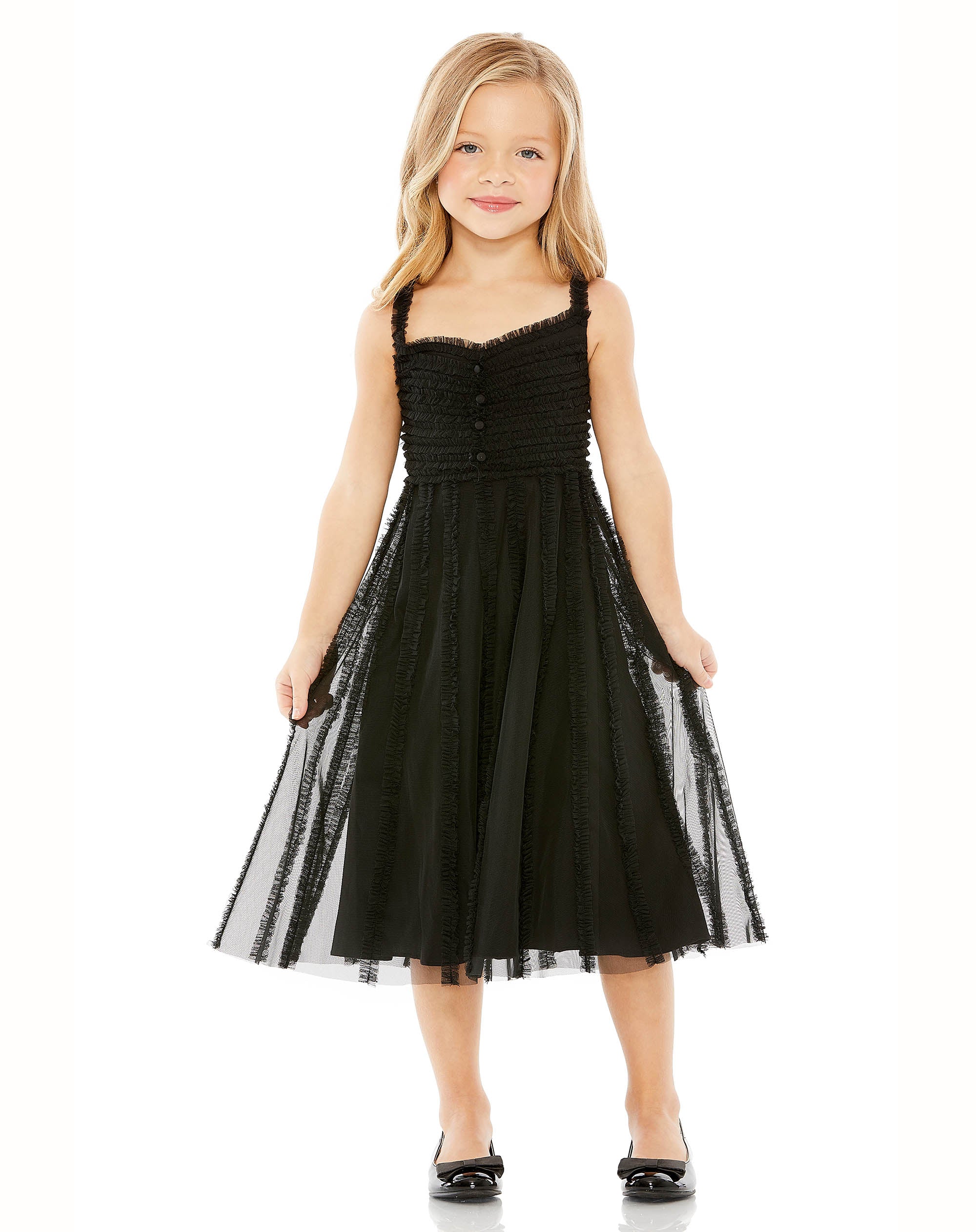Girls Sleeveless Ruffle Tiered Mini Dress