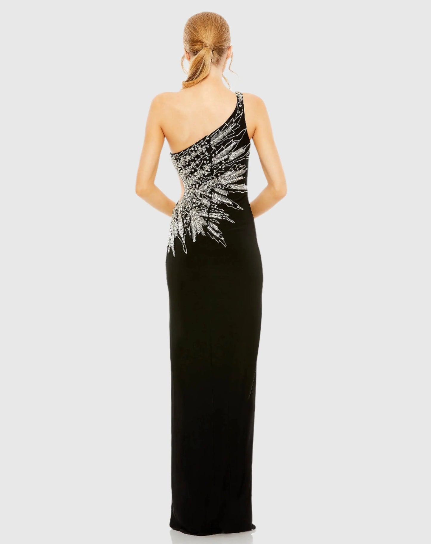Embellished One Shoulder Cut Out Gown - Mac Duggal