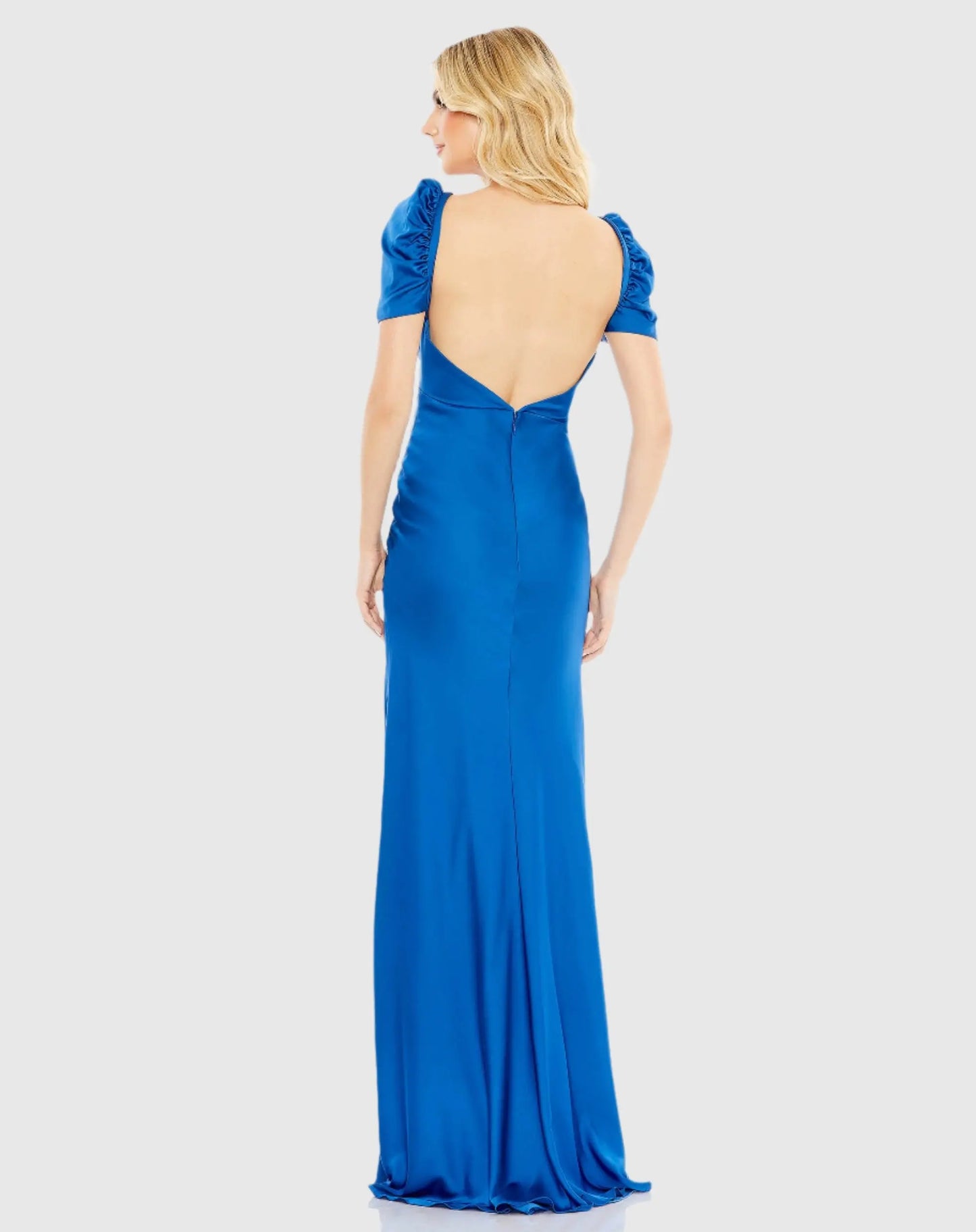 Charmeuse Cap Sleeve Empire Waist Gown - Mac Duggal