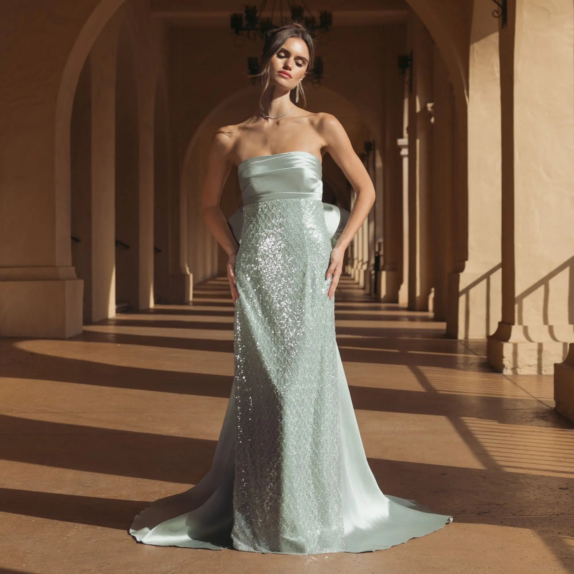mac duggal sequin dress 93744 elevating the gown sleek profile Mac Duggal Sequined Cape Women's