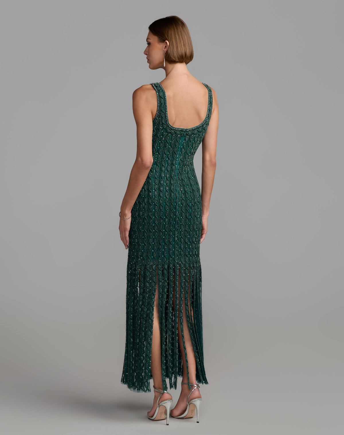 Teal Sleeveless Embellished Panel Maxi Dress - Mac Duggal