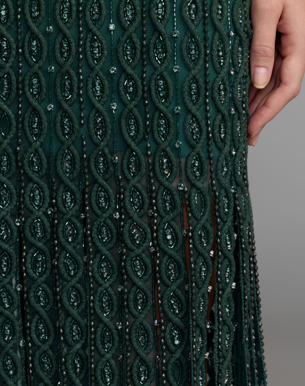Teal Sleeveless Embellished Panel Maxi Dress - Mac Duggal