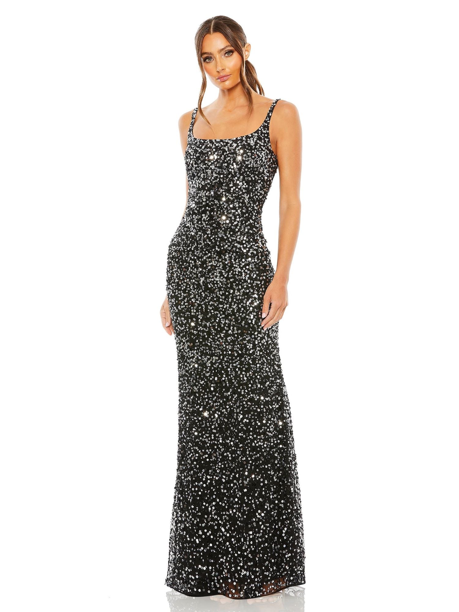 Sequined Low Back Slip Gown