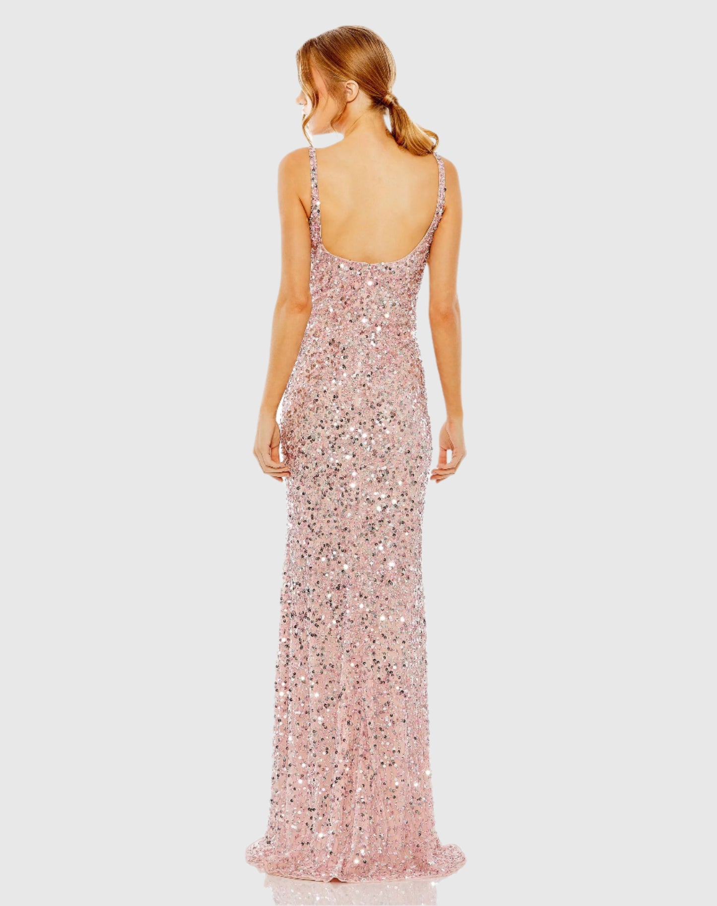 Sequined Low Back Slip Gown