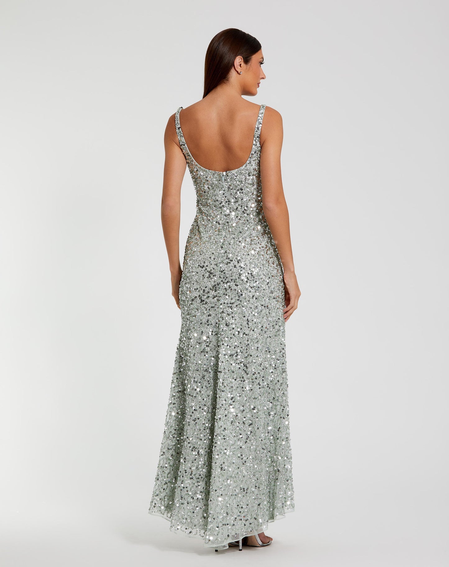 Sequined Low Back Slip Gown