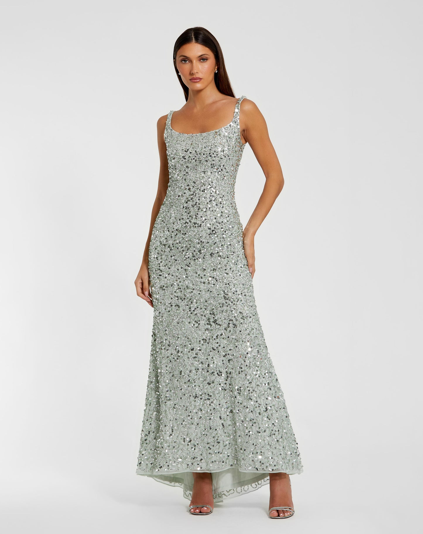 Sequined Low Back Slip Gown