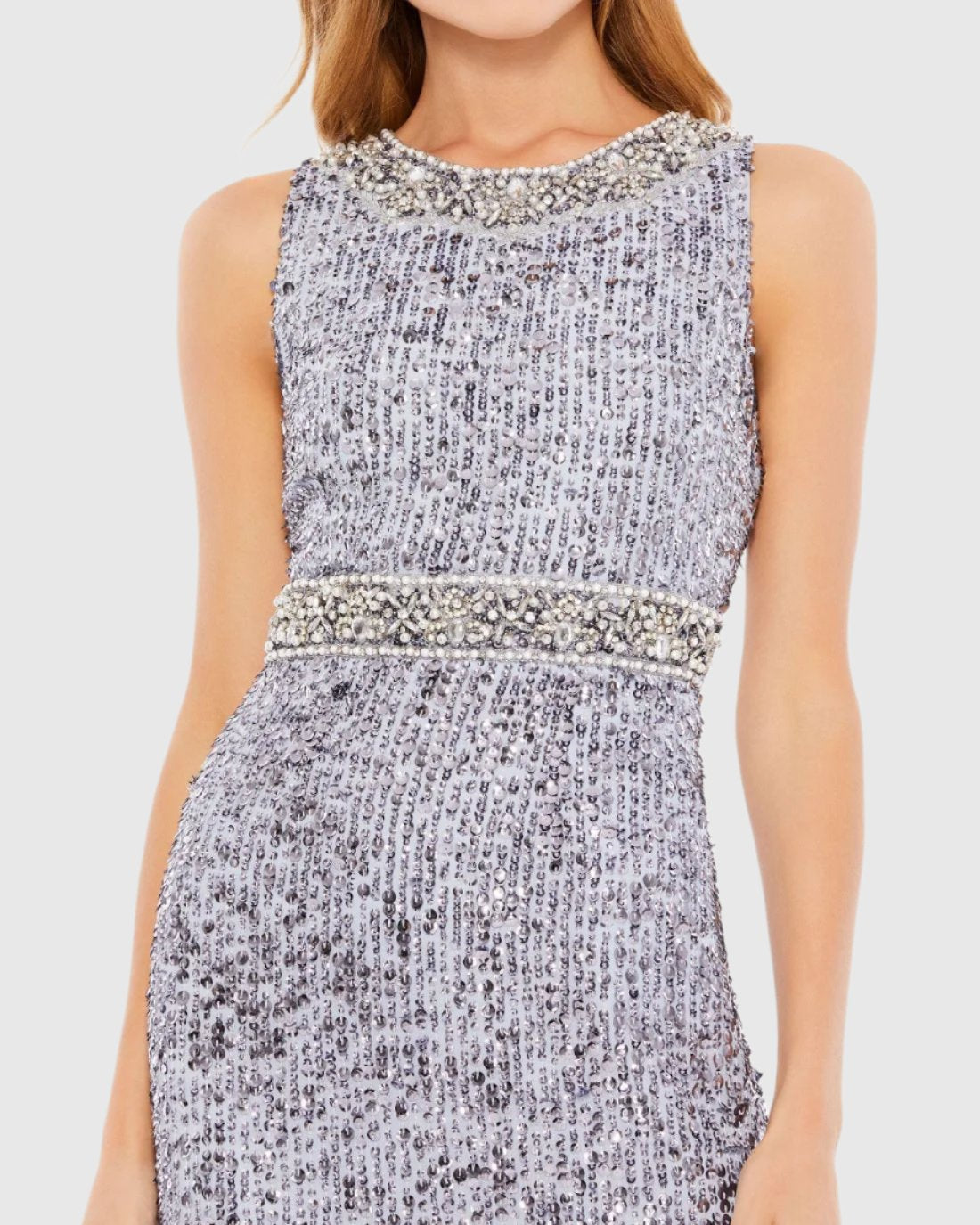 Embellished Sleeveless High Neck Midi Dress - FINAL SALE