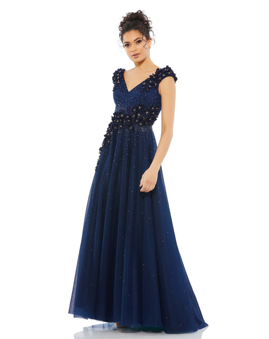 Floral Applique A-Line Evening Gown – Mac Duggal
