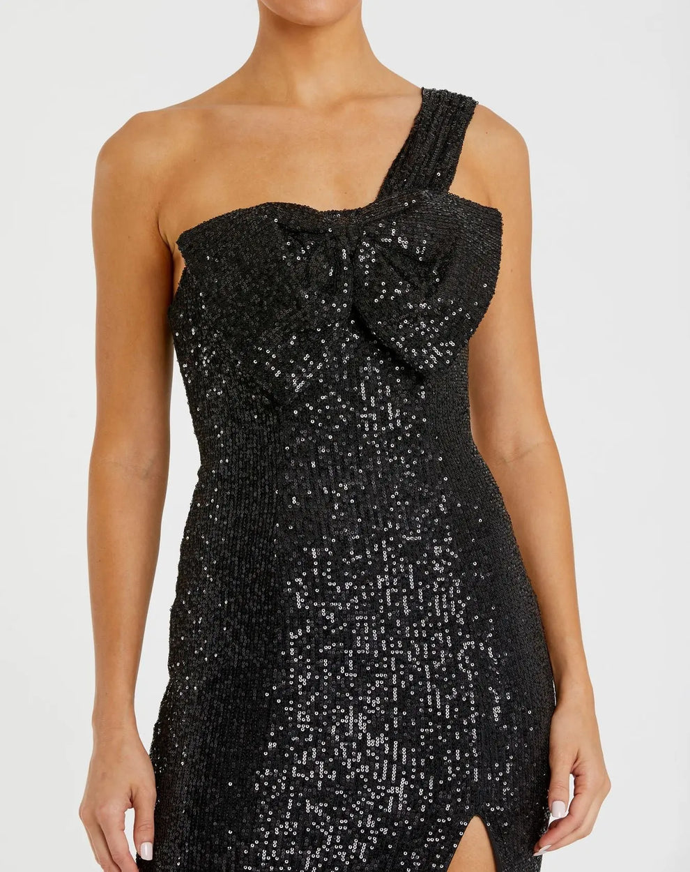 black dress with bow on shoulder Sequined One Front Lillie Black Mesh Flower LOVEBOGO Color:Dusty Pink
