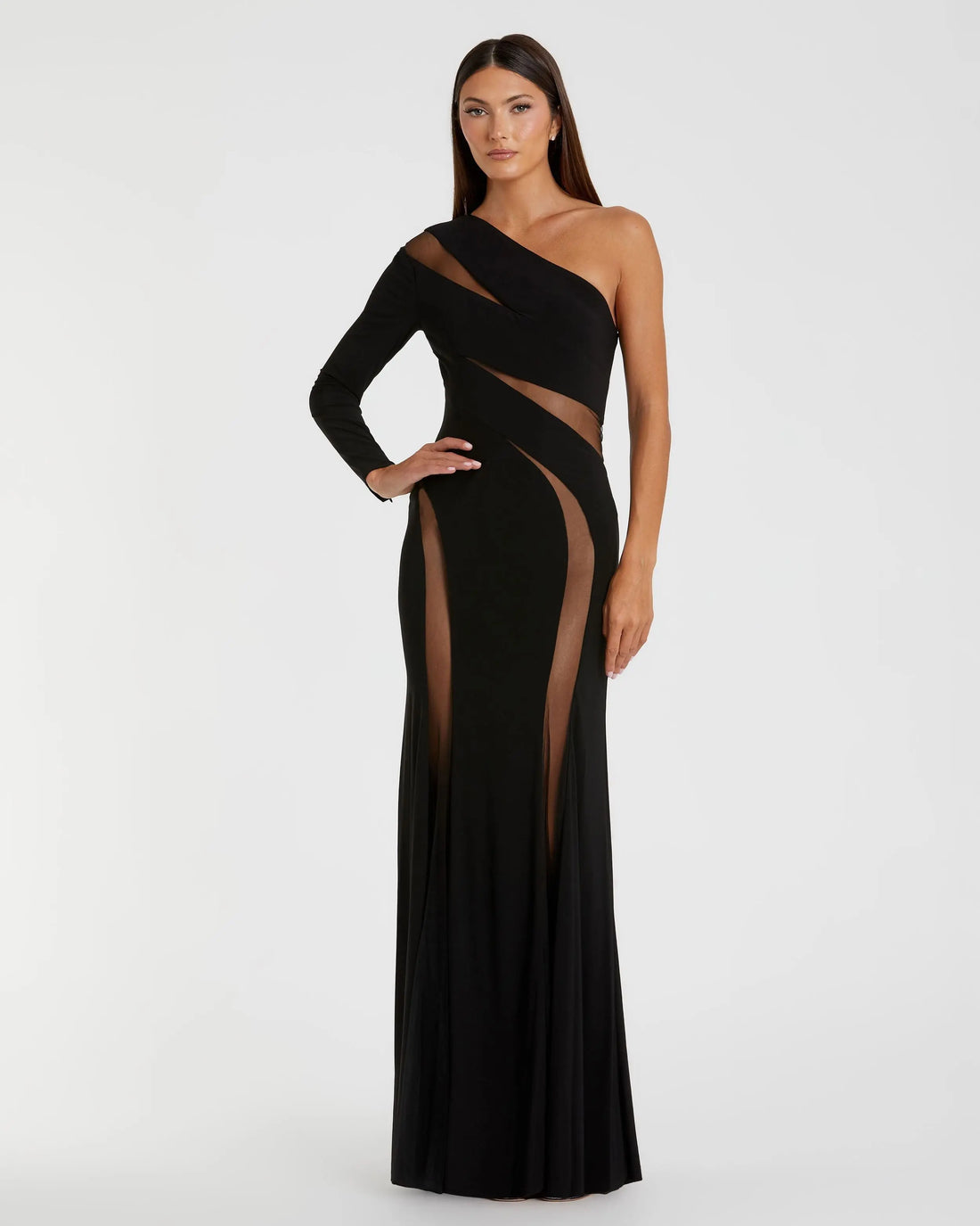 long mesh one shoulder illusion dress David's Bridal Purple Sz 4 EUC while the gathered overlay enhances the dresss flow and movement CurvySweet Isolde Women's One Shoulder