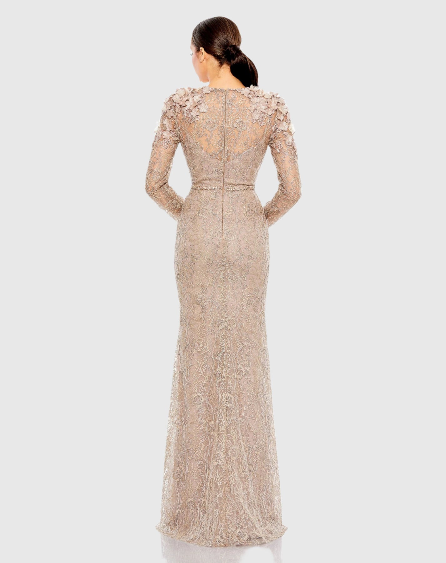 Embellished Shoulder Detail Long Sleeve Gown – Mac Duggal