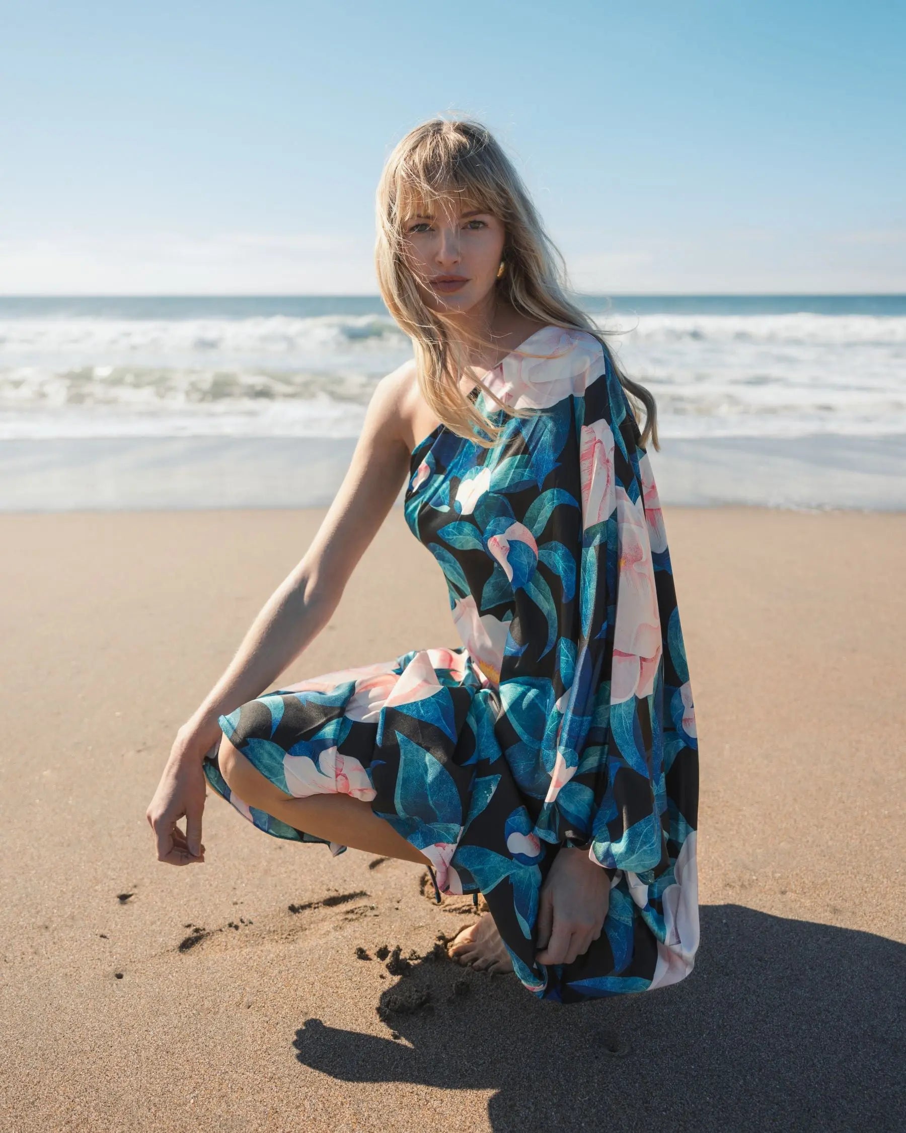 Multicolor Floral One Shoulder Dress - Ieena for Mac Duggal