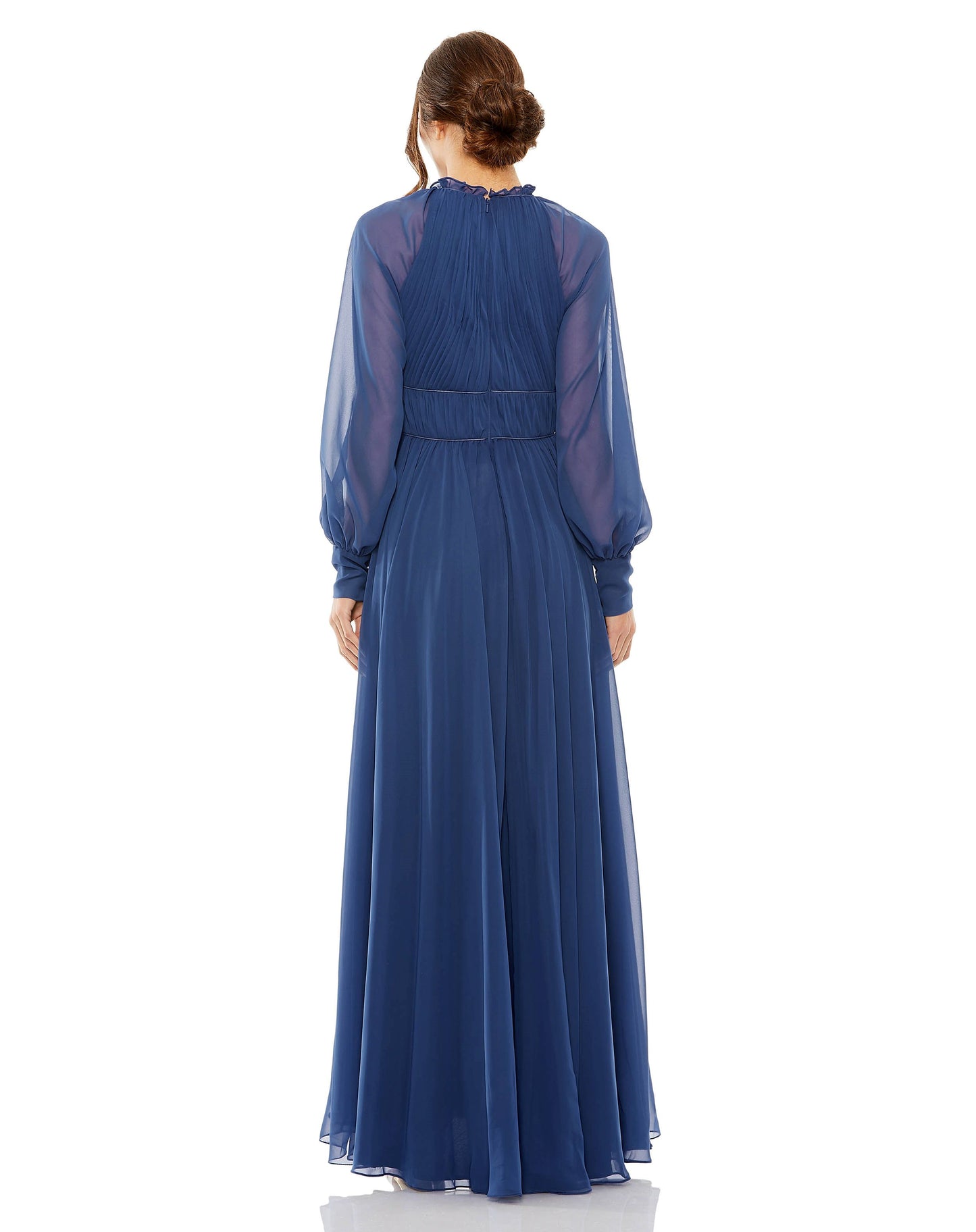 Long Sleeve Keyhold Neck Constructed Waist Gown | Sample | Sz. 2